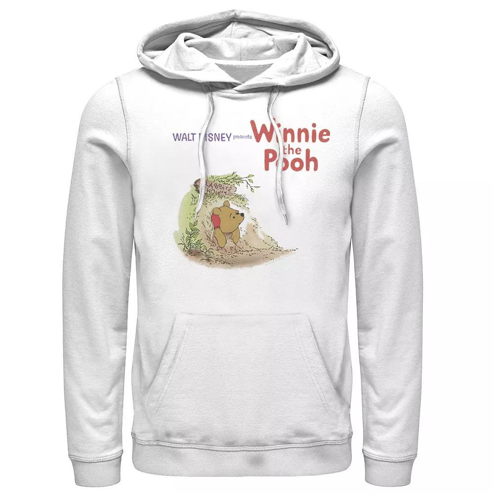 Disney's Winnie The Pooh Men's Stuck In Rabbit's Home Logo Hoodie, Size: XL, White Product Image