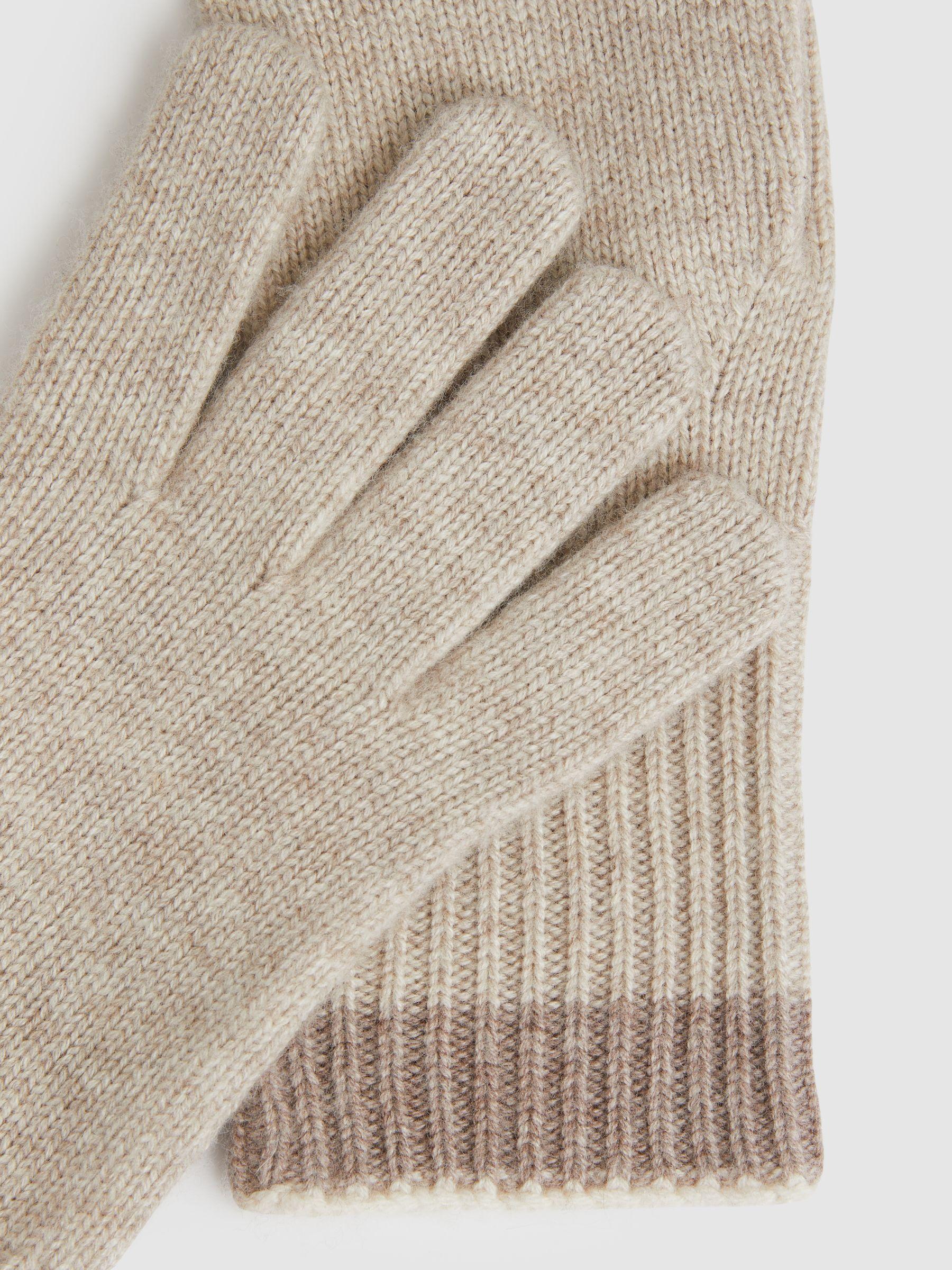 Wool Blend Tipped Gloves in Taupe Product Image