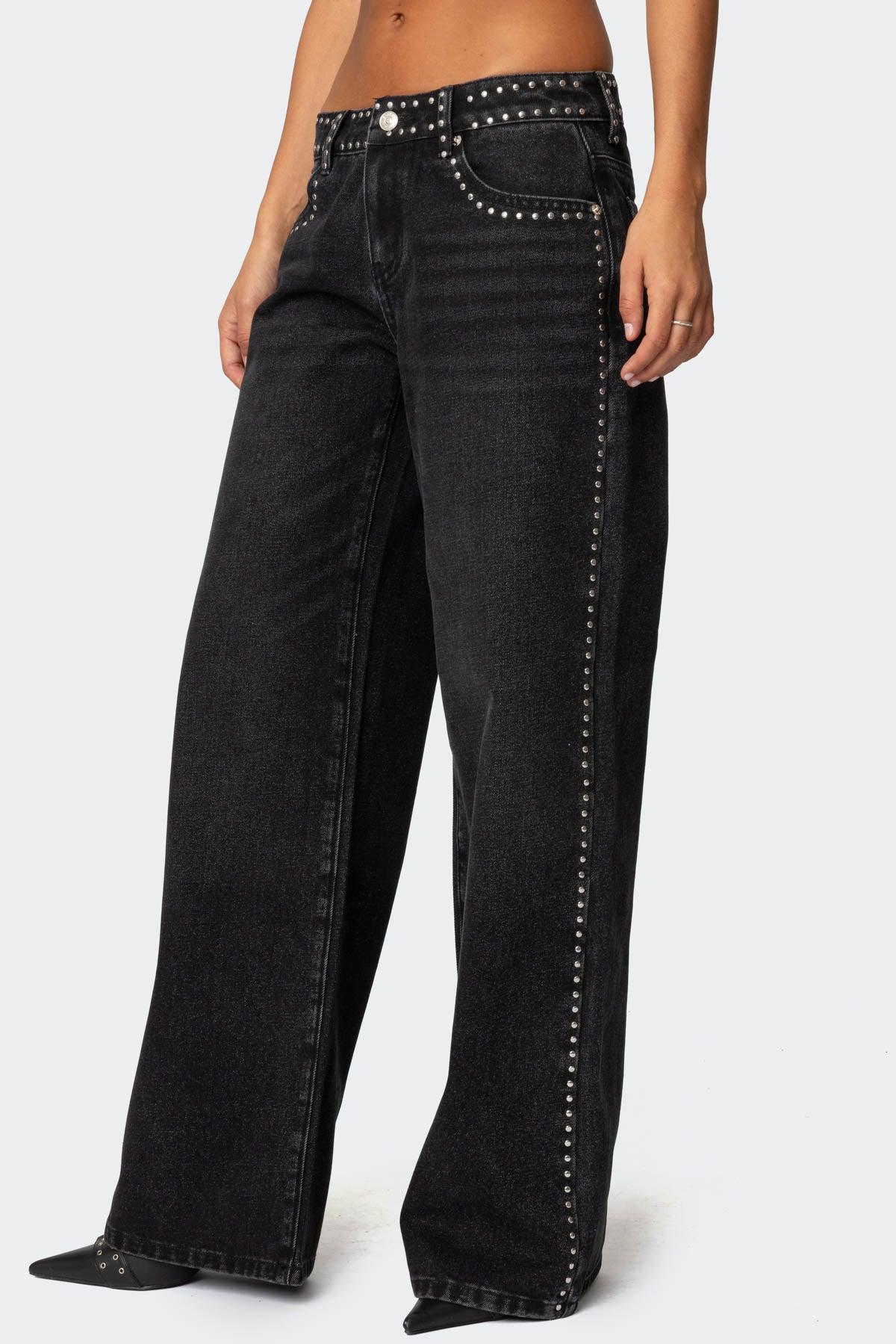 Quincy Studded Low Rise Jeans Product Image