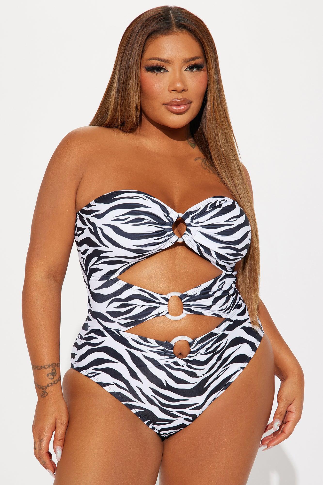 Adelaide O-Ring Cutout 1 Piece Swimsuit - Black/White Product Image