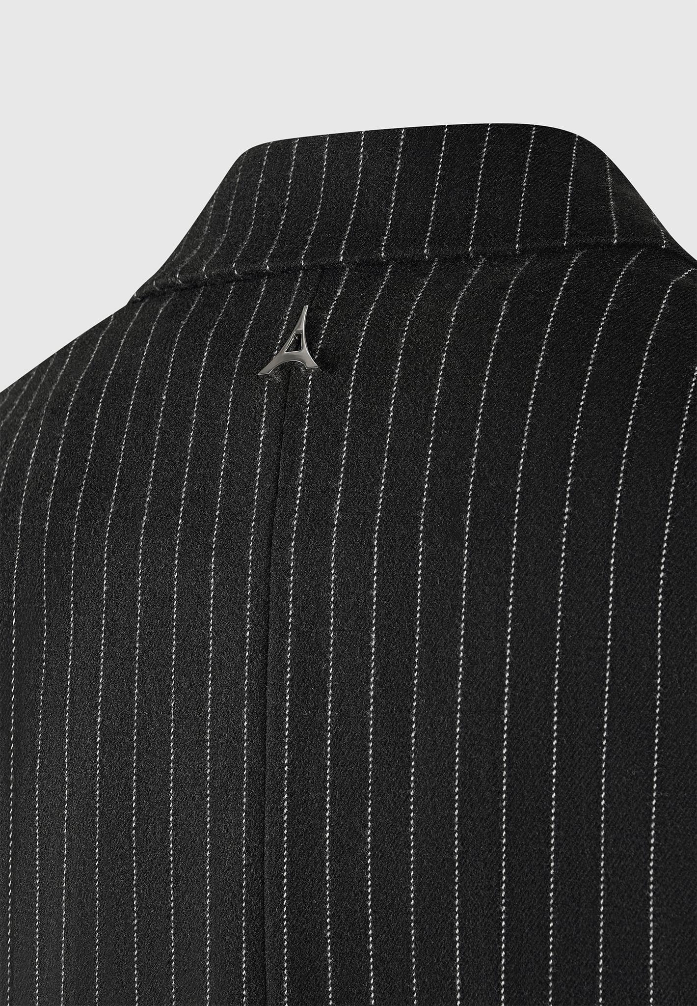 Pinstripe Blazer Dress with Reversible Corset - Black Female Product Image