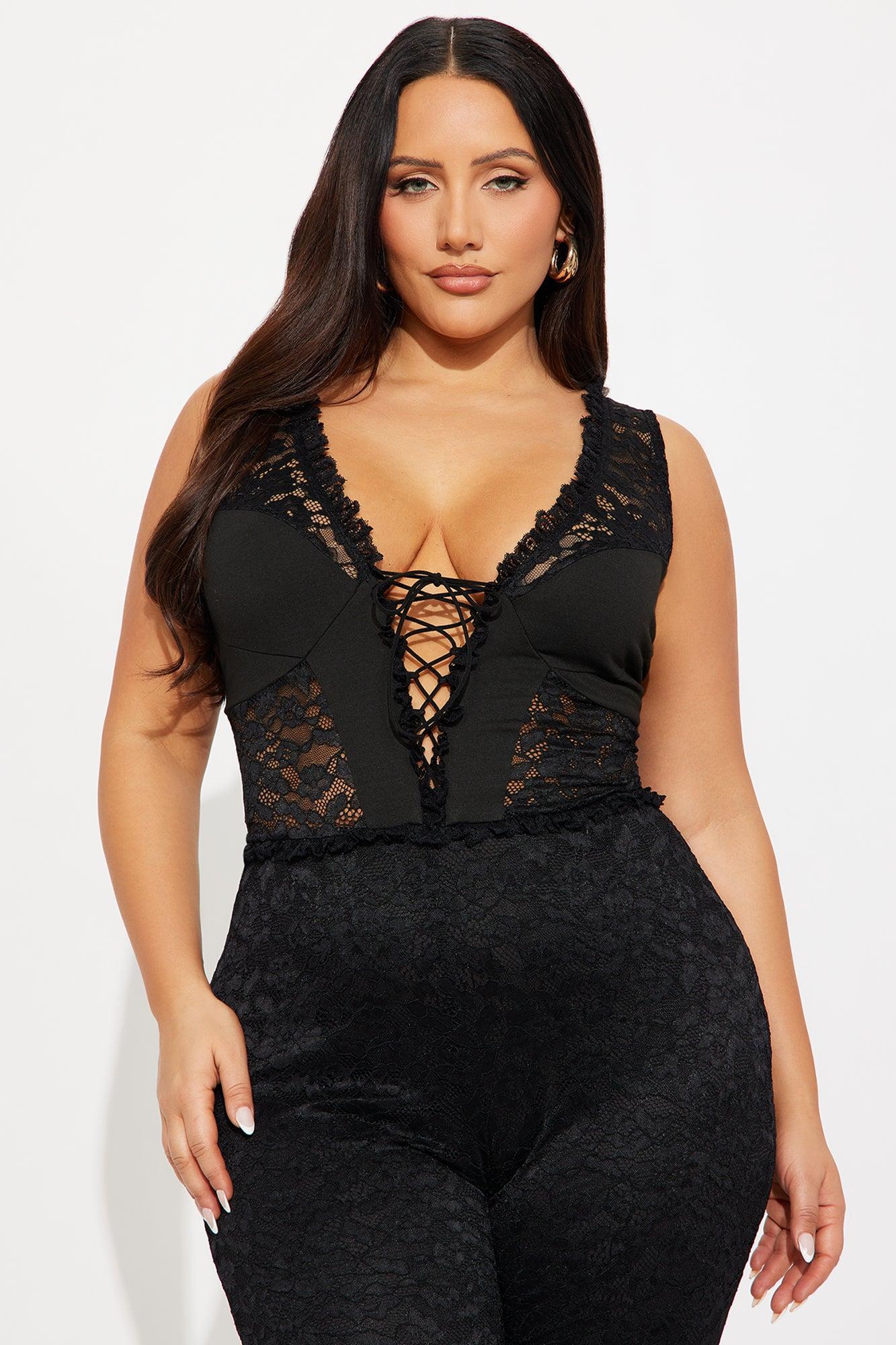 Lamaria Flare Lace Jumpsuit - Black Female Product Image