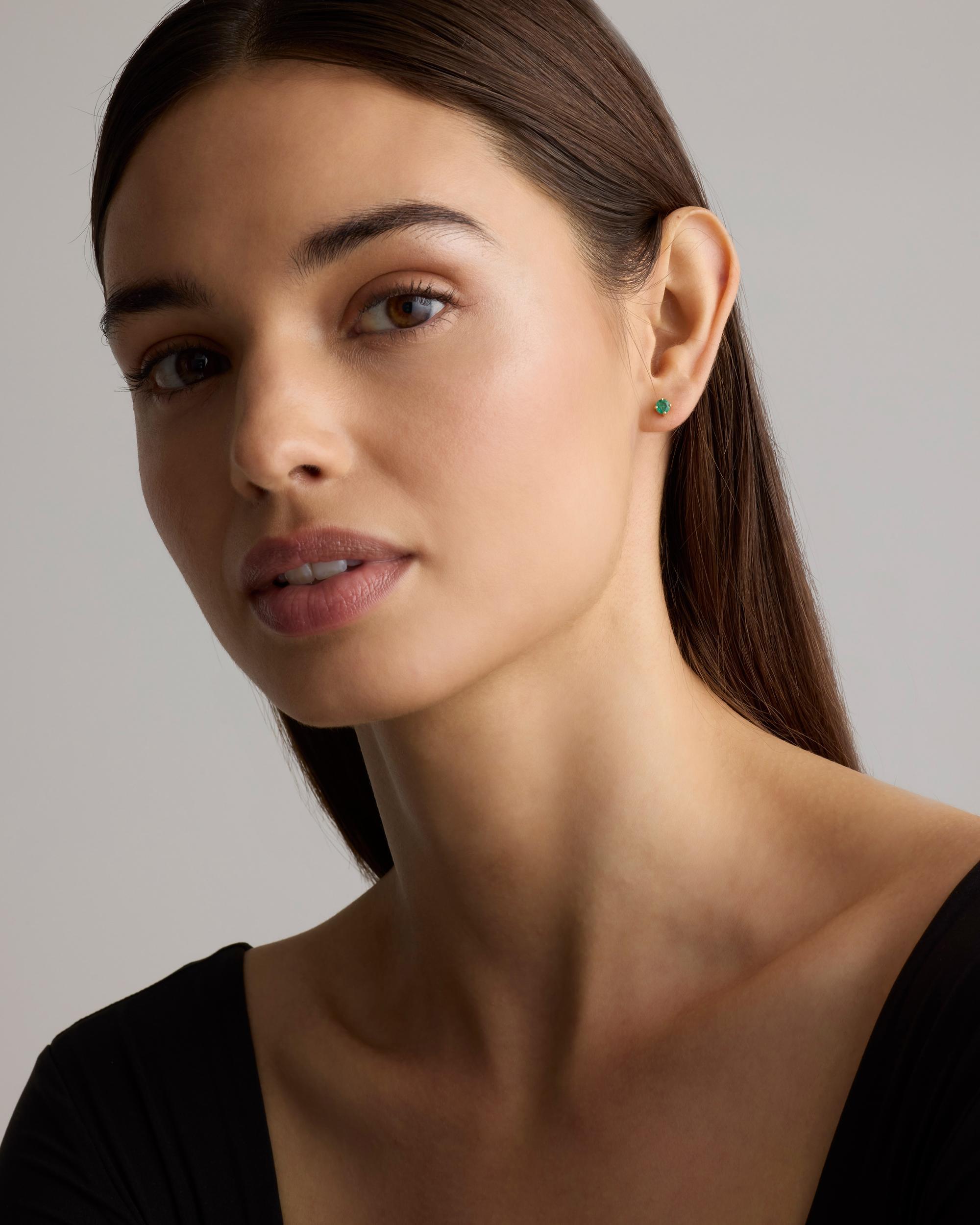 Monstera Leaf Double Huggie Hoop Earrings Product Image