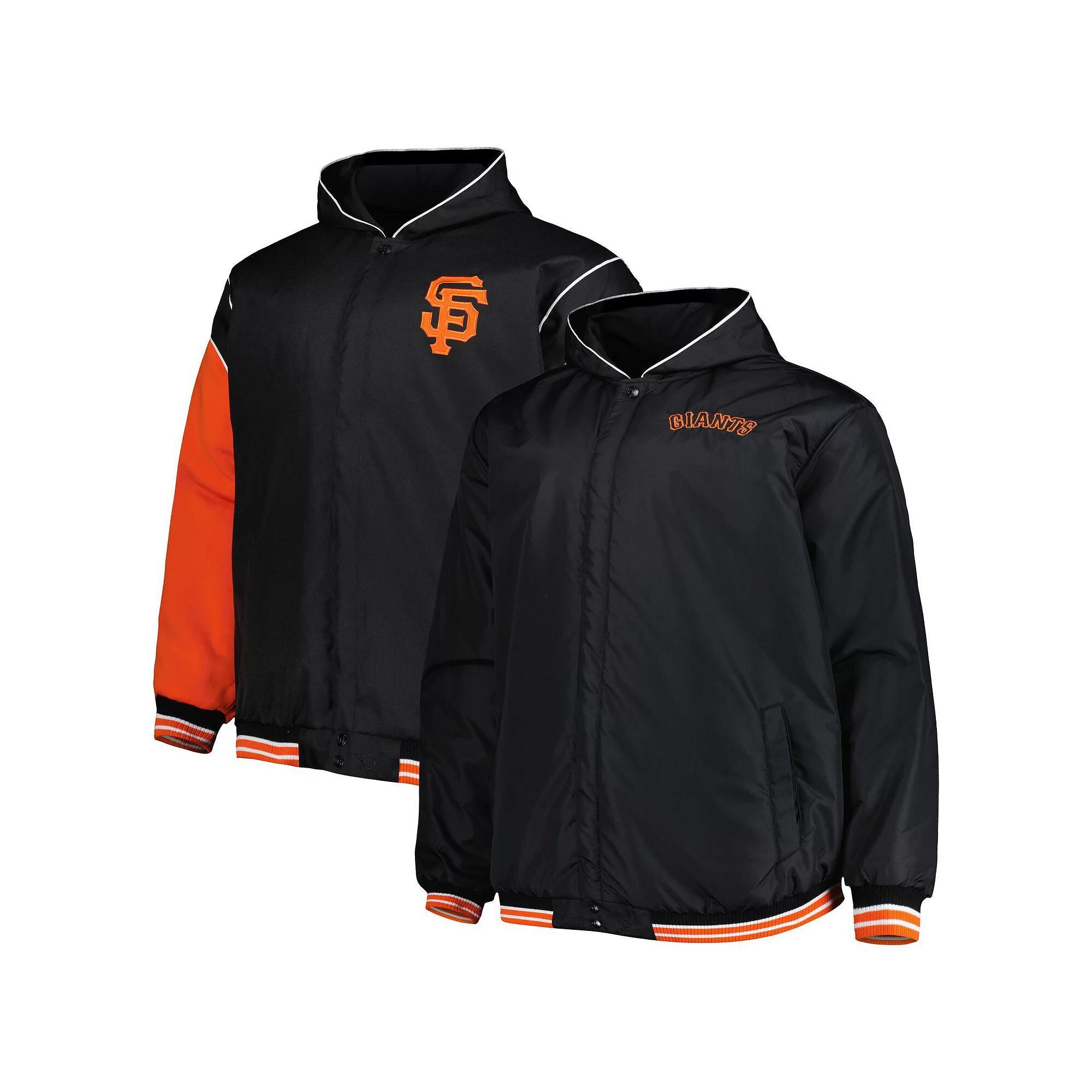 Men's JH Design Black San Francisco Giants Reversible Fleece Full-Snap Hoodie Jacket, Size: 2XL Product Image