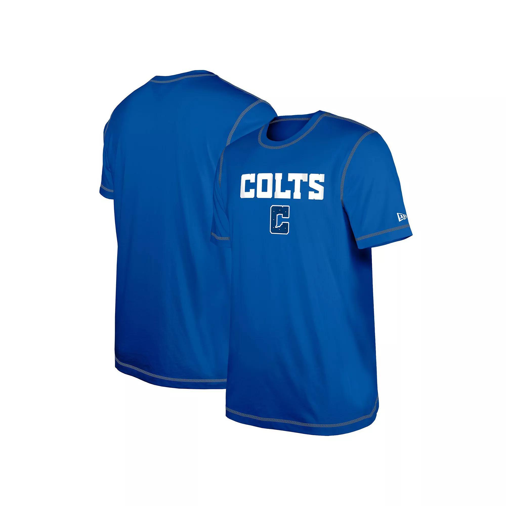 Men's New Era  Royal Indianapolis Colts Third Down Puff Print T-Shirt, Size: Medium, Blue Product Image