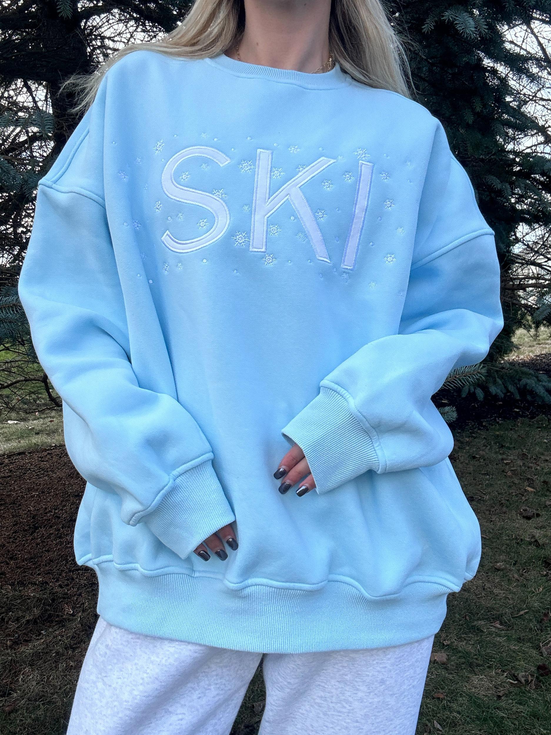 Snowflake Sunkissedcoconut Embroider Sweatshirt Product Image