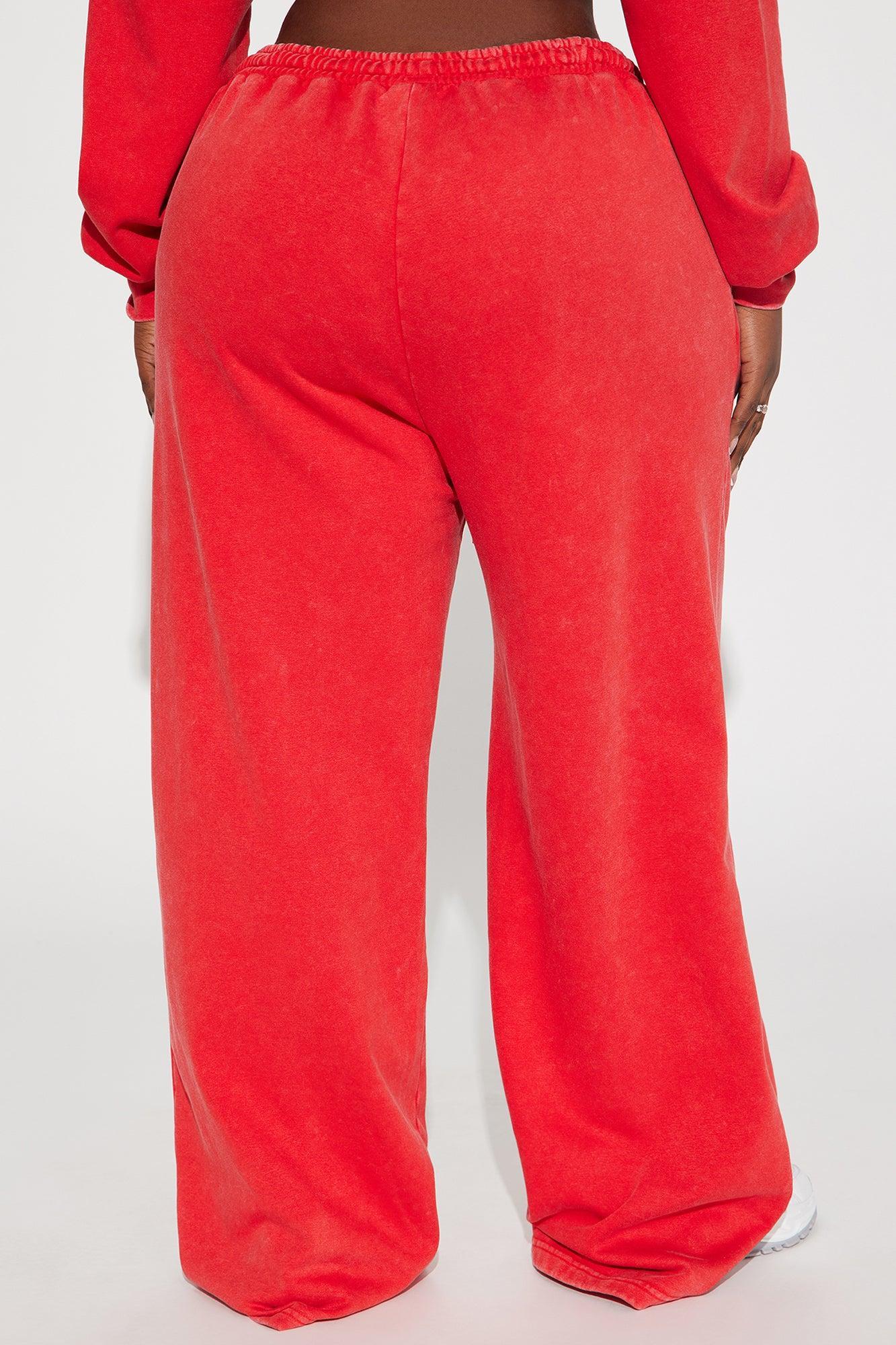 Rested Lounge Wide Leg Jogger - Red Product Image