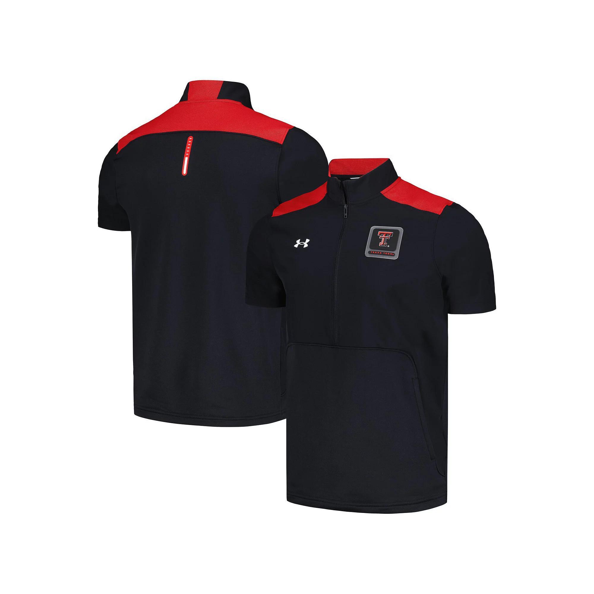 Men's Under Armour Black Texas Tech Red Raiders Motivate Half-Zip Jacket, Size: Small Product Image