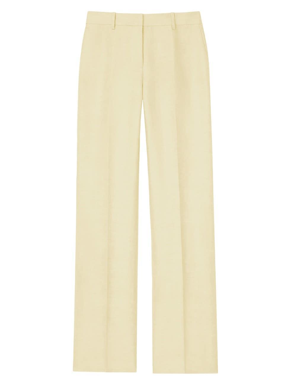 Gates High-Rise Straight-Leg Linen-Blend Pants Product Image