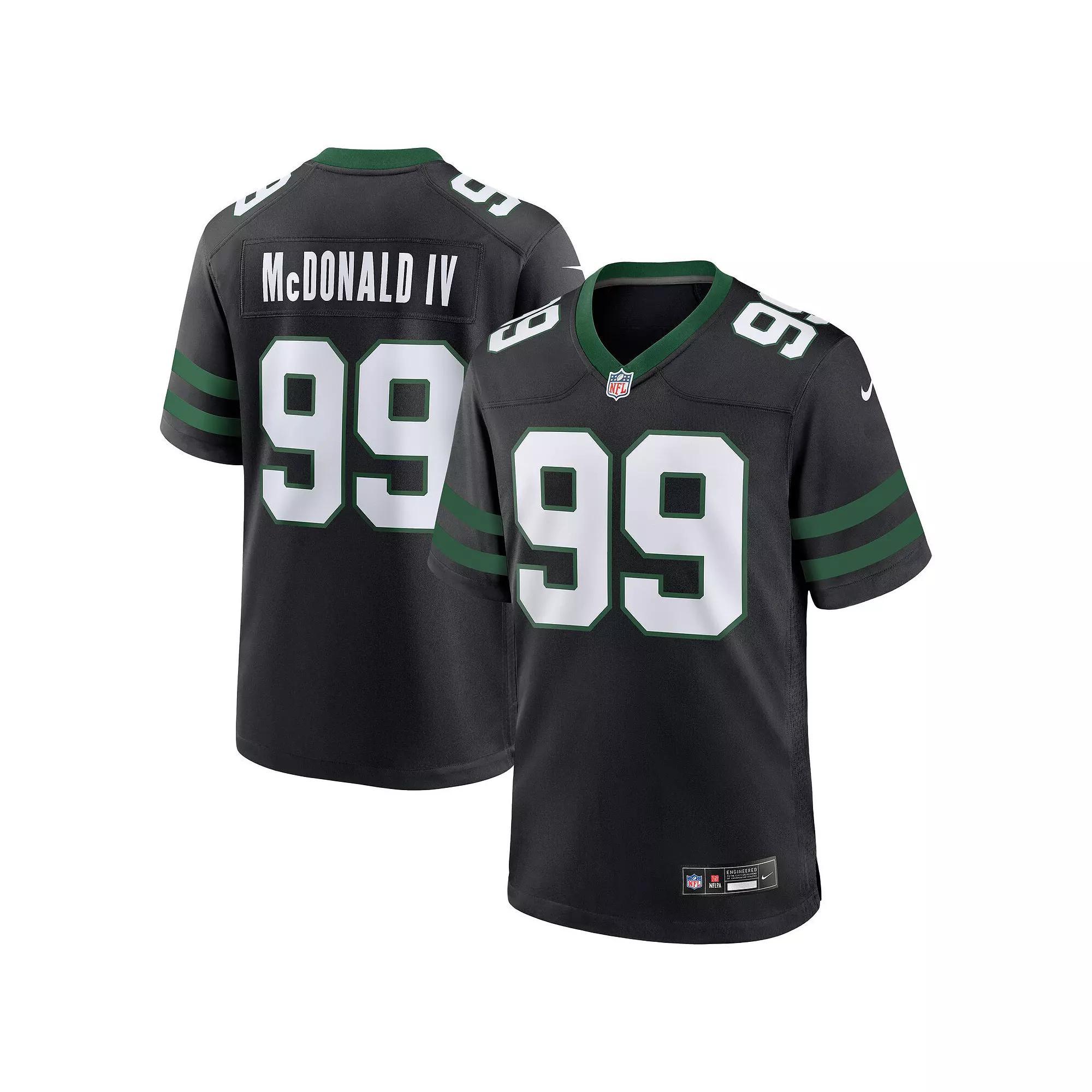 Men's Nike Will McDonald IV Legacy Black New York Jets Alternate Game Jersey, Size: XL Product Image