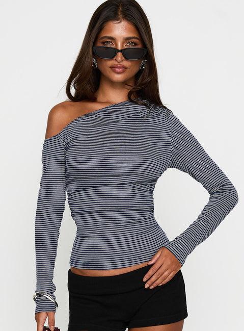 Beller Long Sleeve Top Navy Stripe Product Image