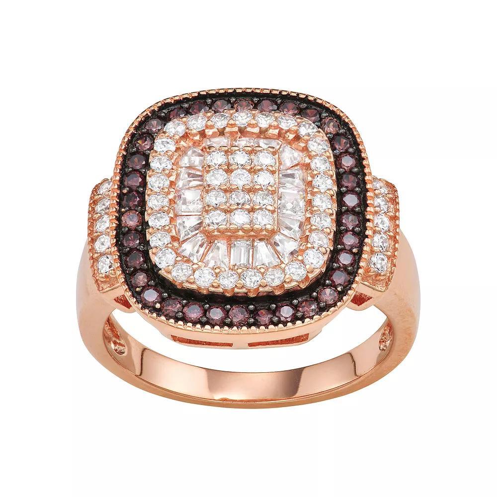 Designs by Gioelli 14k Rose Gold Plated Silver Mocha Cubic Zirconia Ring, Women's, Size: 5 Product Image