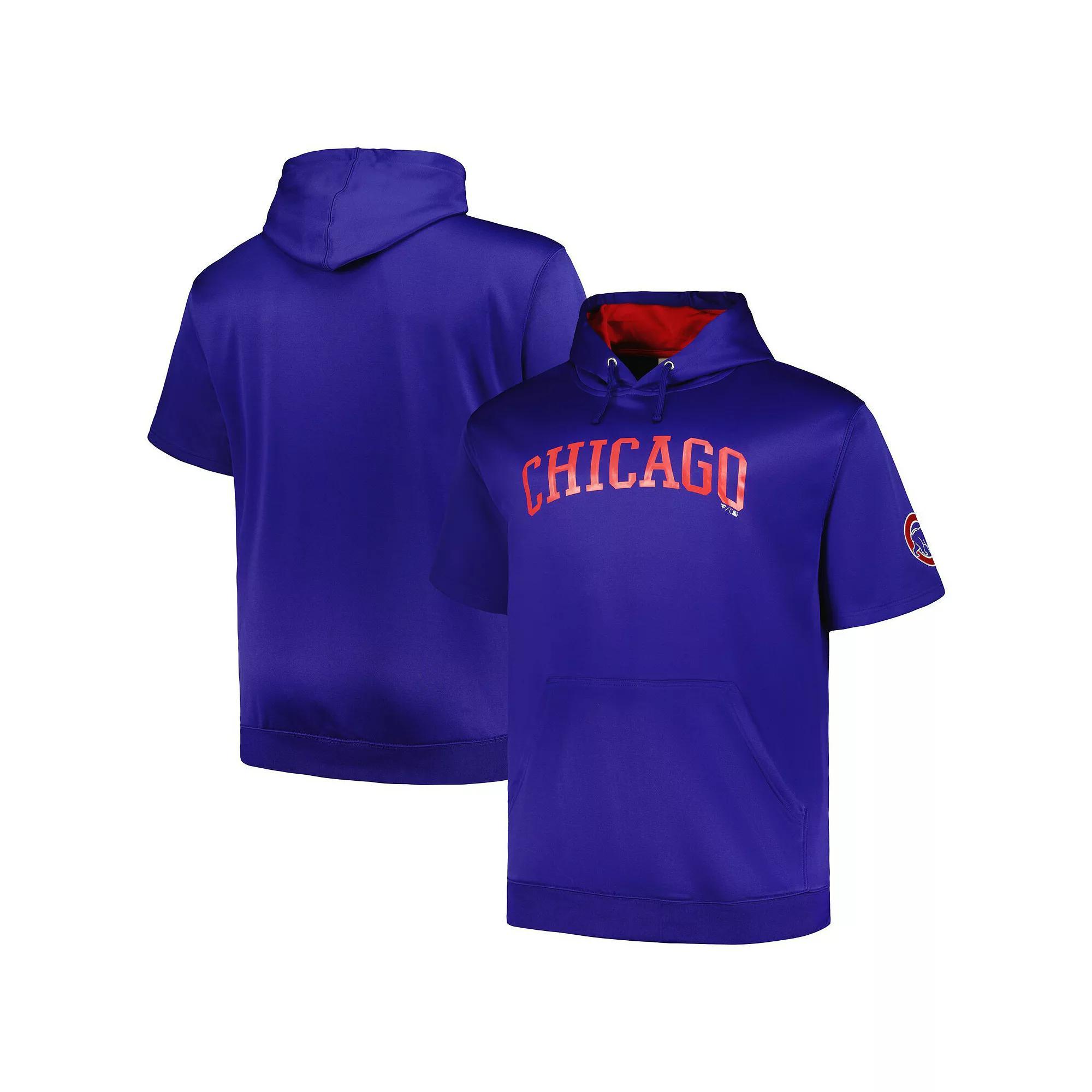 Men's Profile Royal Chicago Cubs Big & Tall Contrast Short Sleeve Pullover Hoodie, Size: 2XB, Blue Product Image