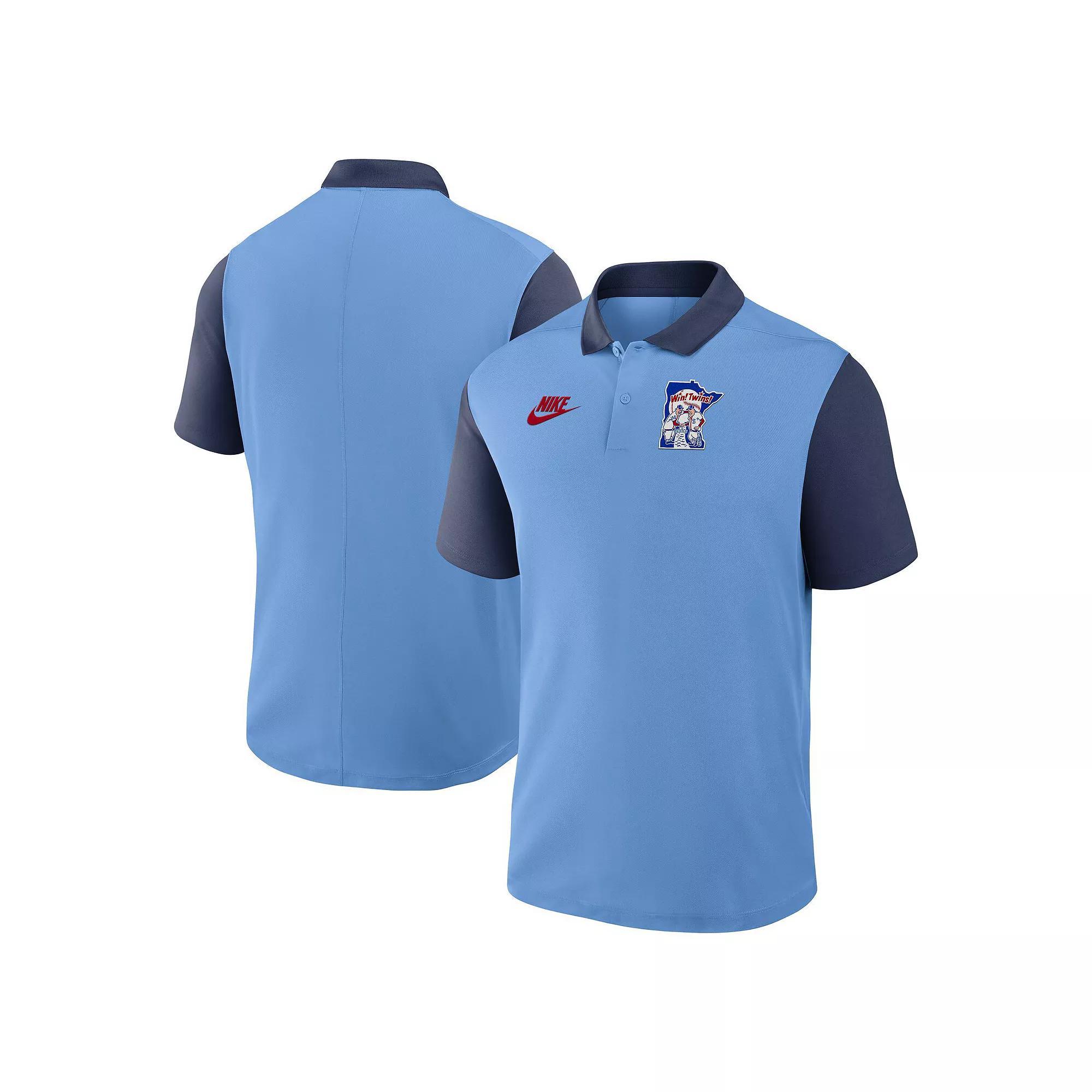 Men's Nike Light Blue/Royal Texas Rangers Cooperstown Collection Color-Block Victory Performance Polo, Size: Medium Product Image
