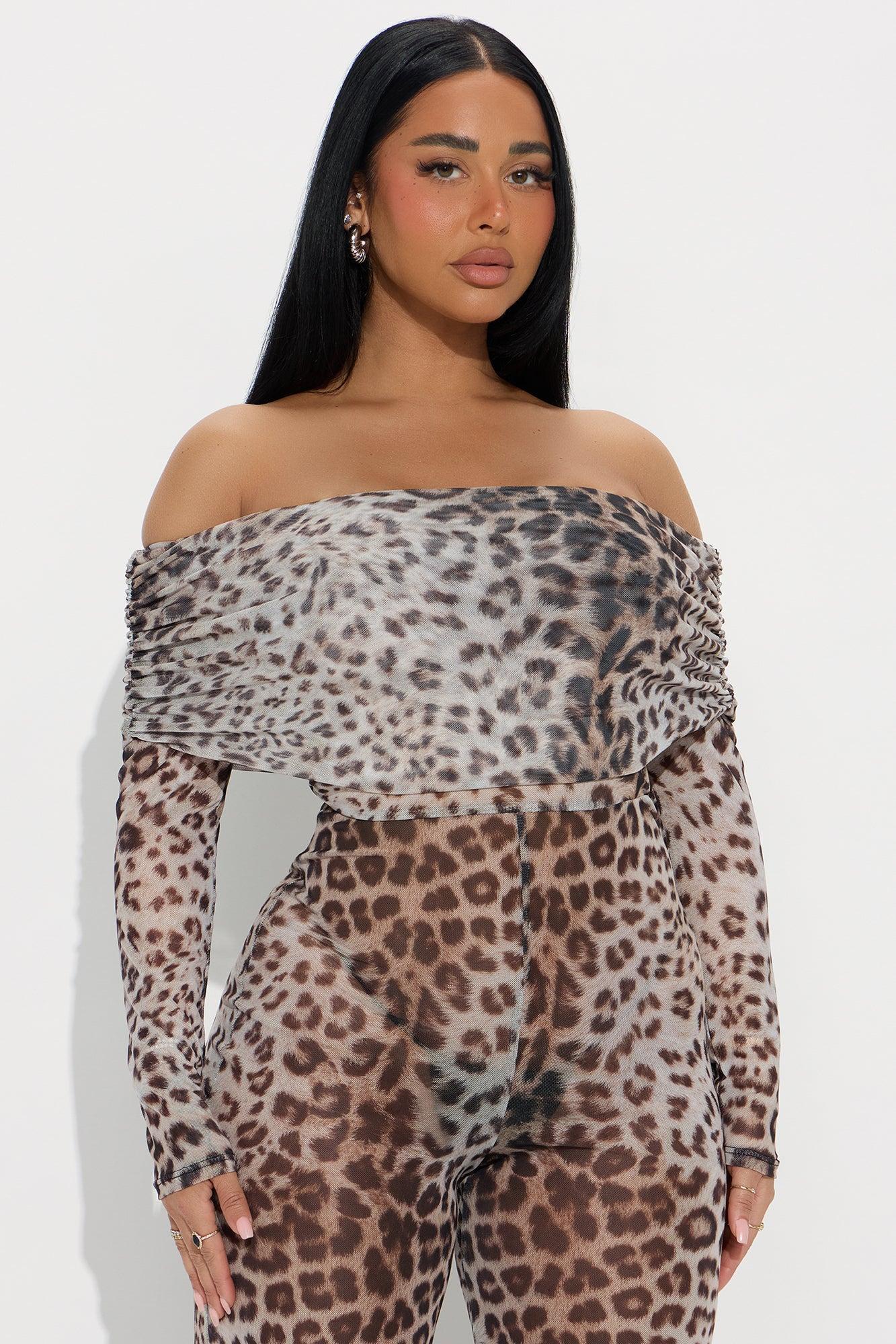 Let It Get Wild Mesh Jumpsuit - Brown Combo Product Image
