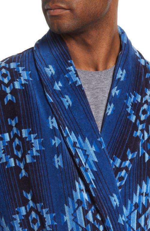 Majestic International Men's Gifted Cotton Terry Velour Robe in Blue at Nordstrom, Size Small Product Image