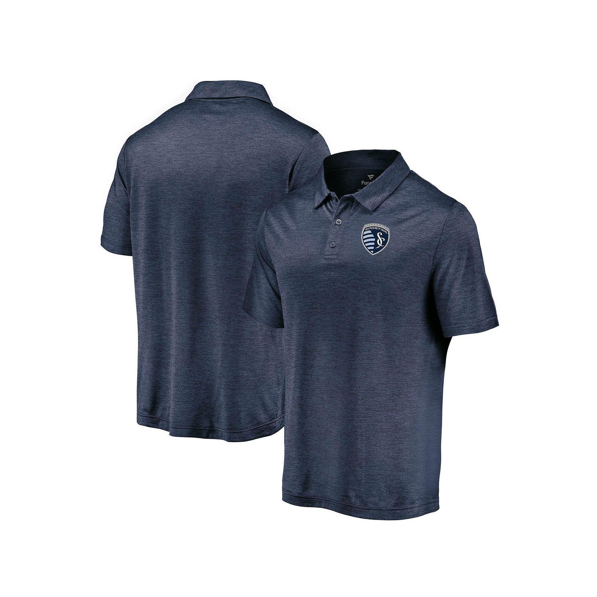 Mens Fanatics Sporting Kansas City Poly Polo Blue Product Image