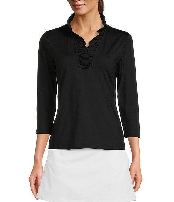 J.McLaughlin Durham 3/4 Sleeve Ruffle Top Product Image
