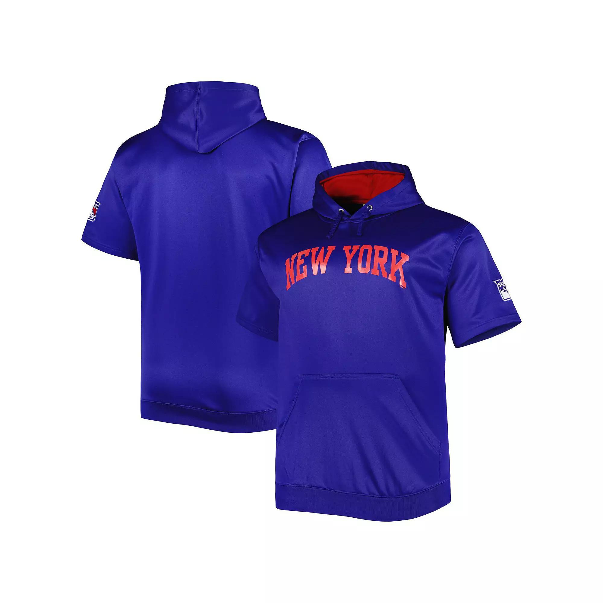 Men's Royal New York Rangers Big & Tall Logo Short Sleeve Hoodie, Size: 3XB, Ran Blue Product Image