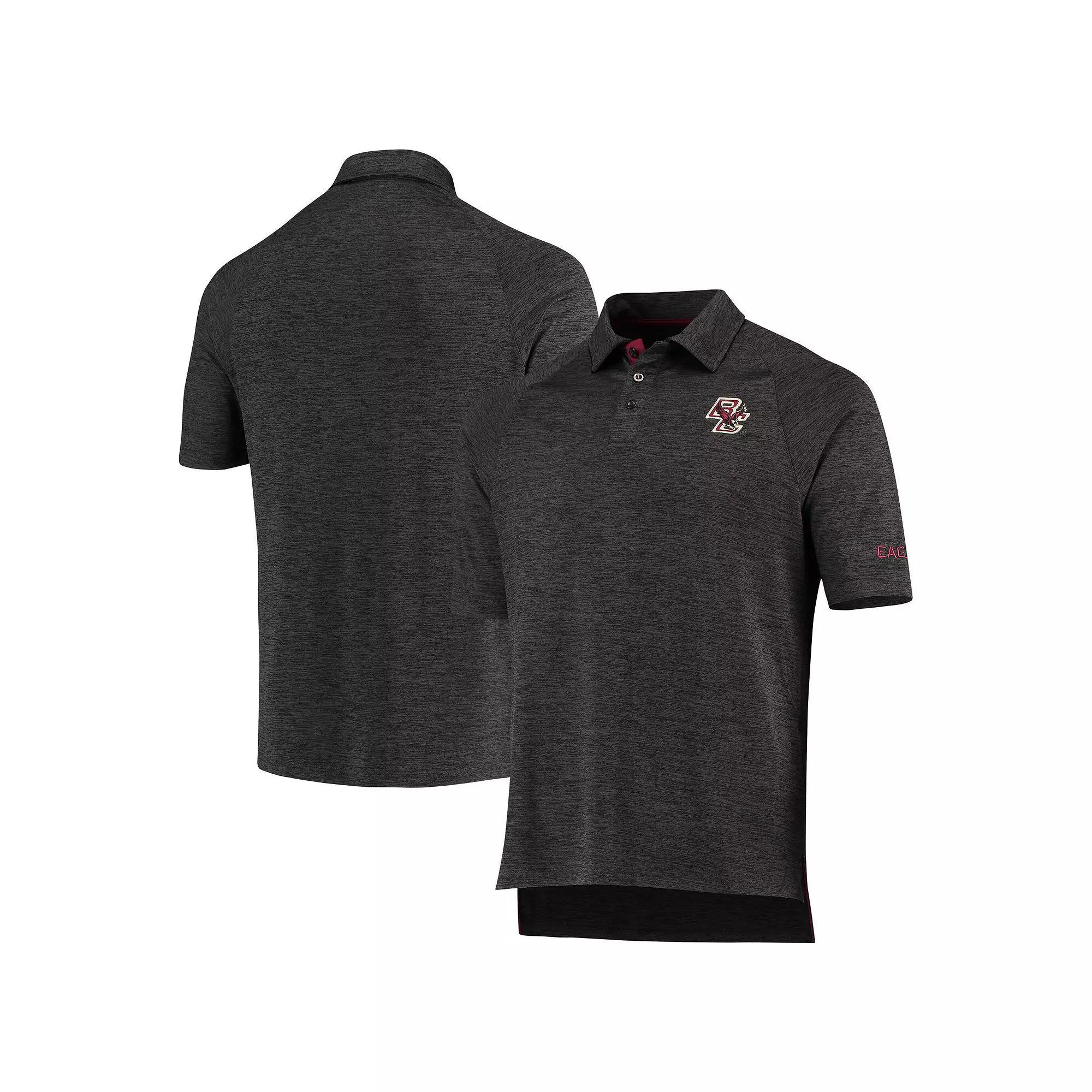 Mens Colosseum Heathered Black Boston College Eagles Down Swing Polo Product Image