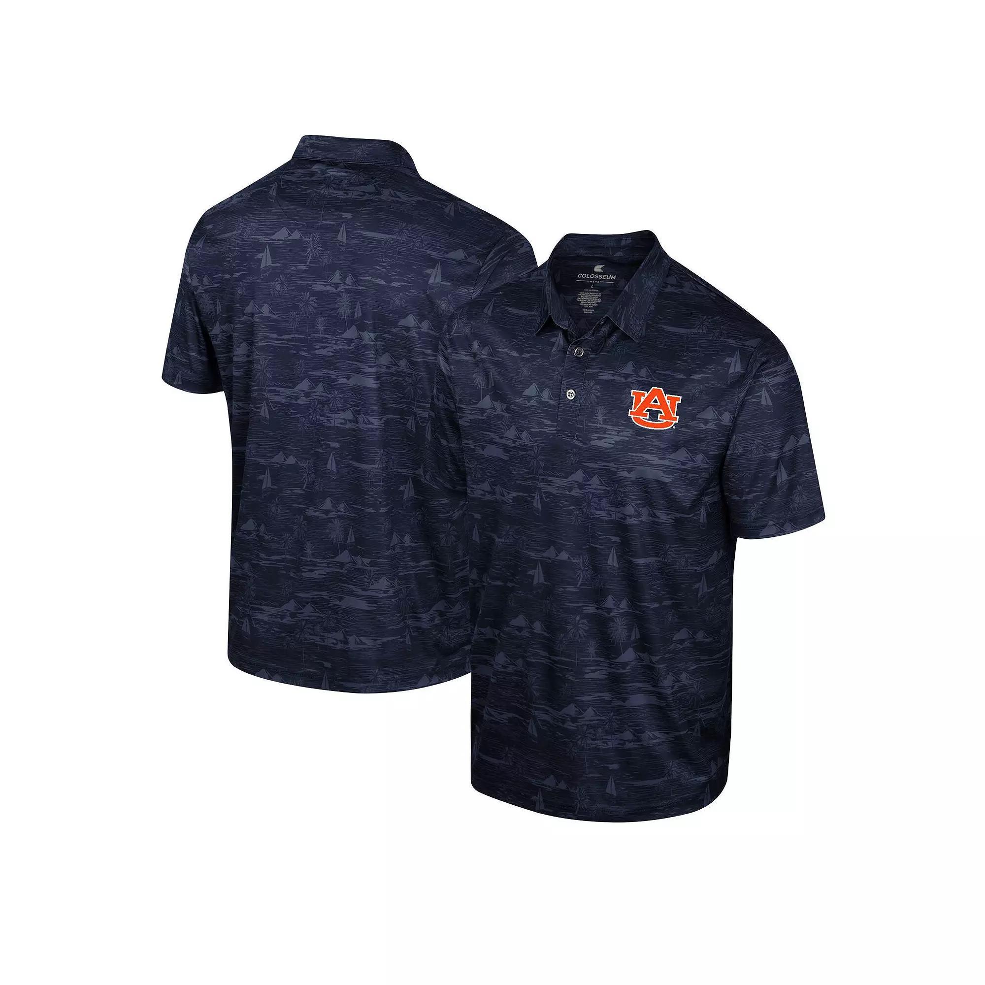 Men's Colosseum Navy Auburn Tigers Daly Print Polo, Size: XL, Blue Product Image