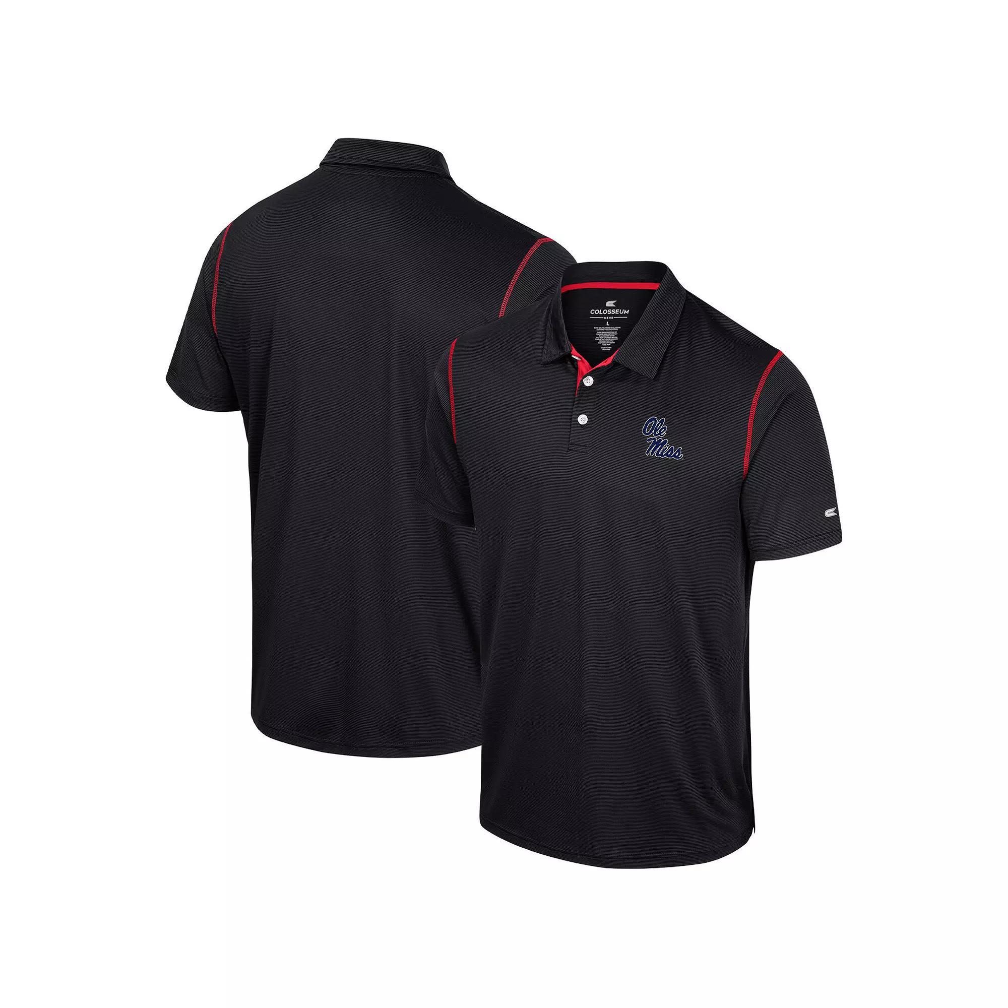 Men's Colosseum Black Ole Miss Rebels Cameron Polo, Size: Large Product Image