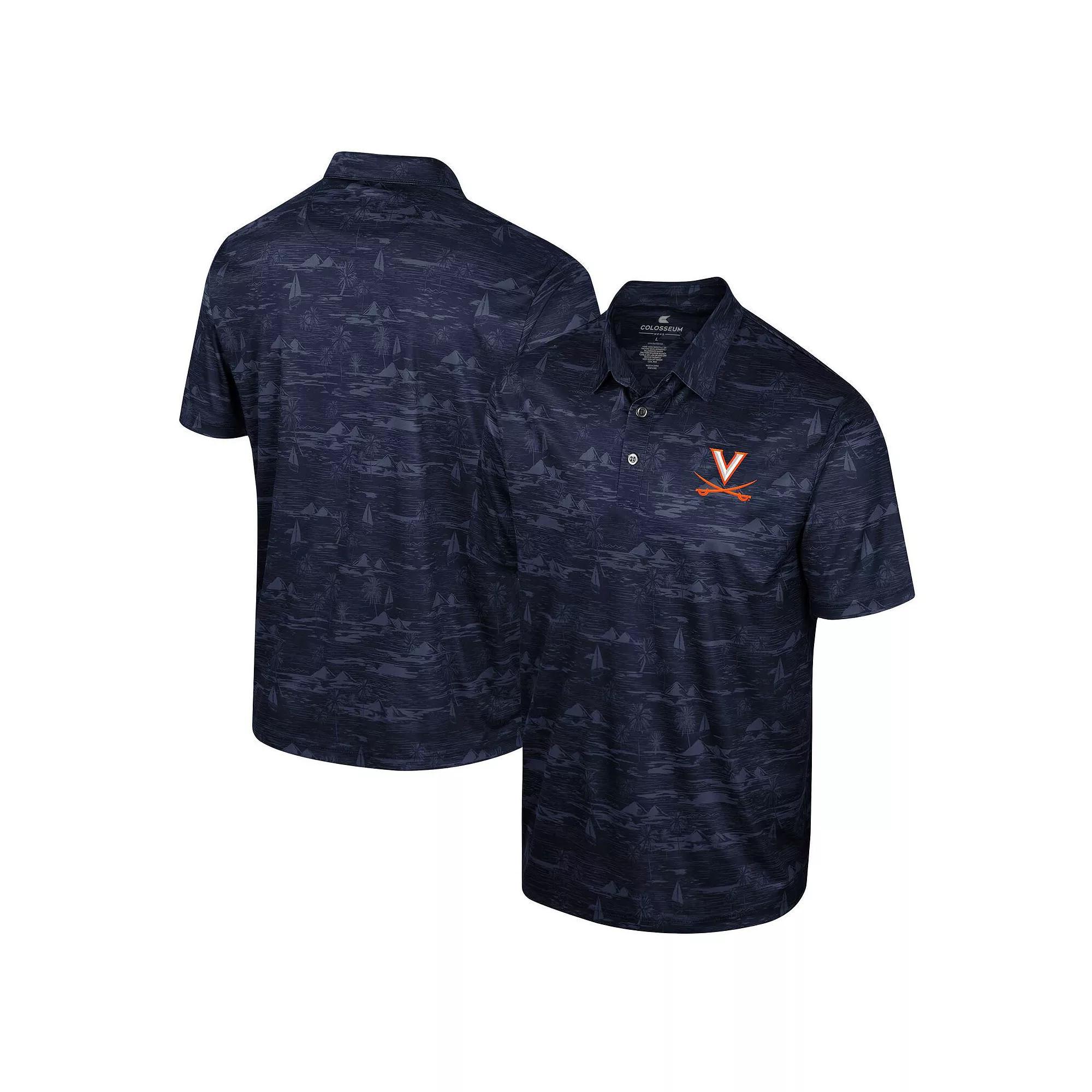 Men's Colosseum Black Appalachian State Mountaineers Daly Print Polo, Size: XXL, App Black Product Image