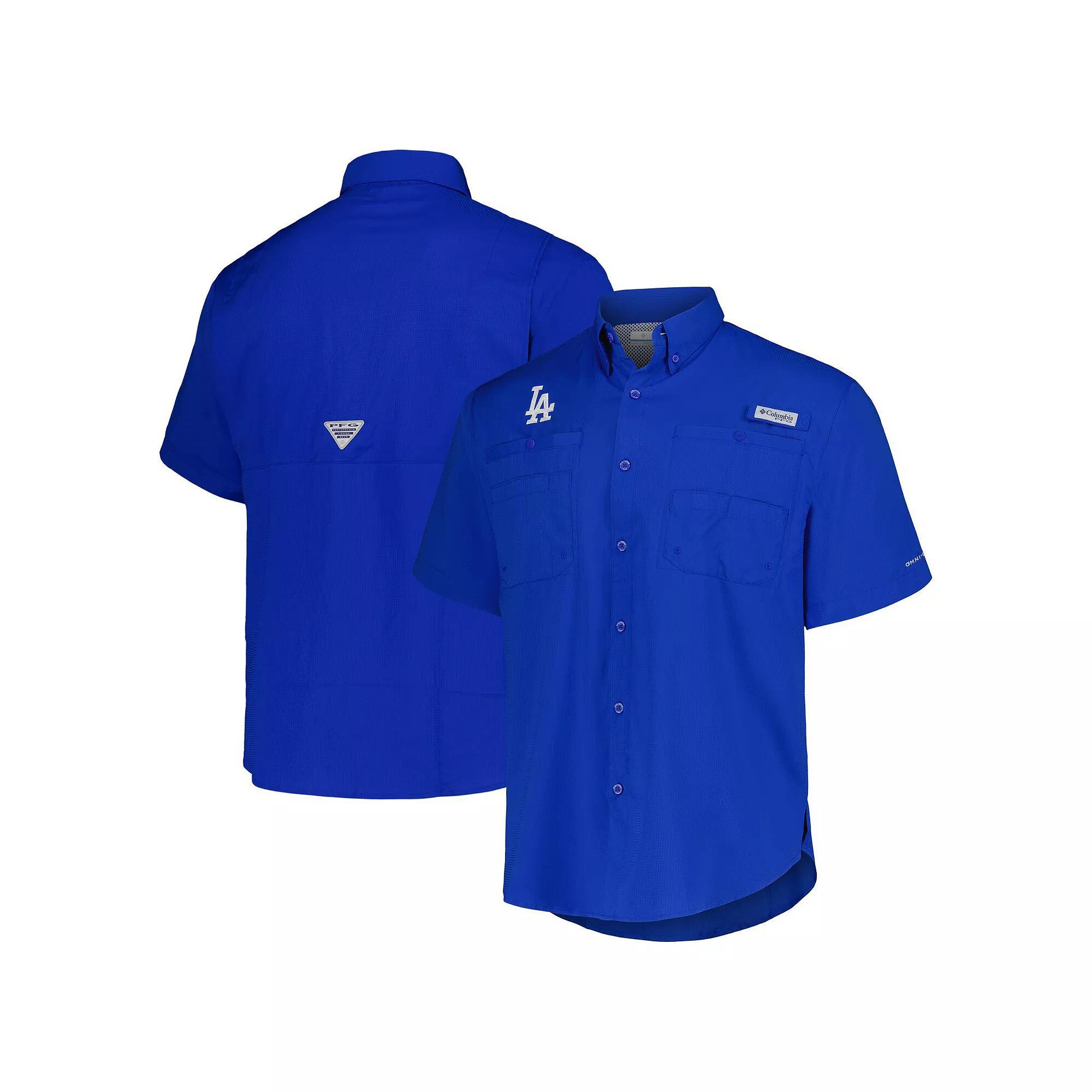 Men's Columbia Royal Los Angeles Dodgers Tamiami Omni-Shade Button-Down Shirt, Size: XL, Blue Product Image