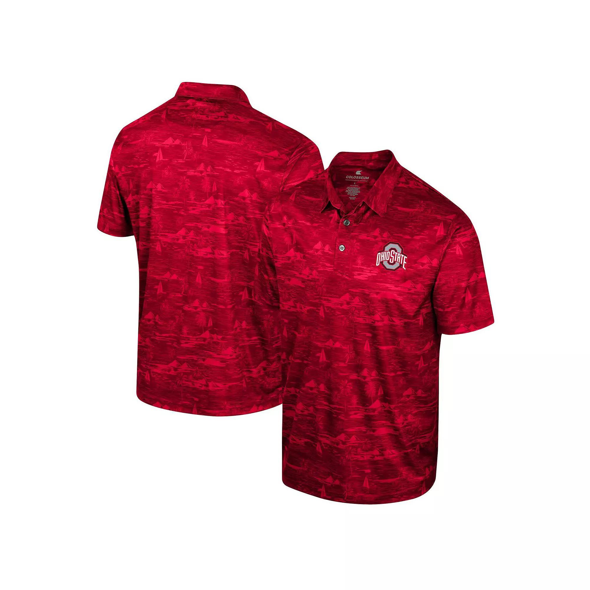 Men's Colosseum Black Appalachian State Mountaineers Daly Print Polo, Size: XXL, App Black Product Image