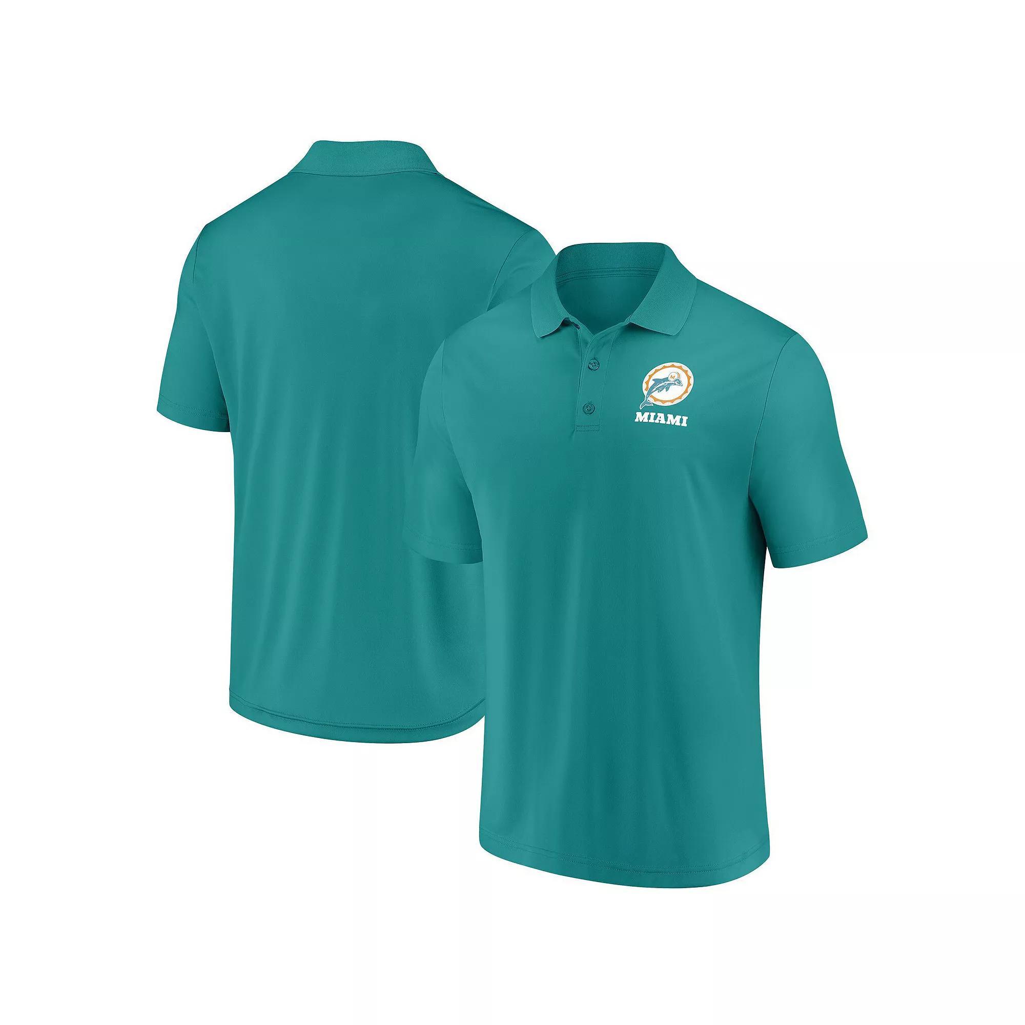 Men's Fanatics  Aqua Miami Dolphins Vintage Polo, Size: Medium, Turquoise A Product Image