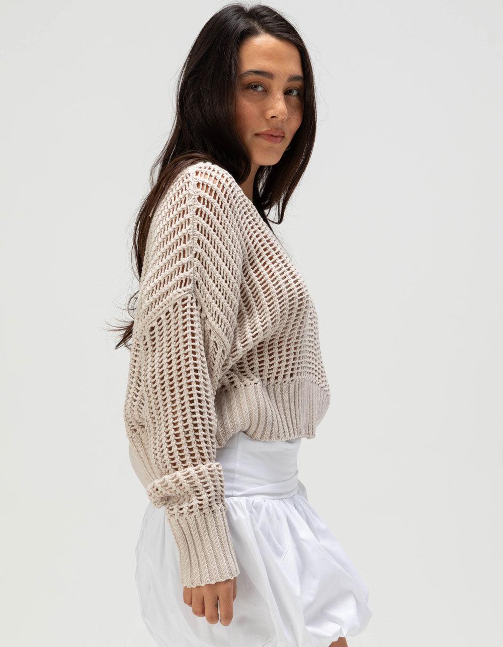RSQ Womens Box Stitch V-Neck Sweater Product Image