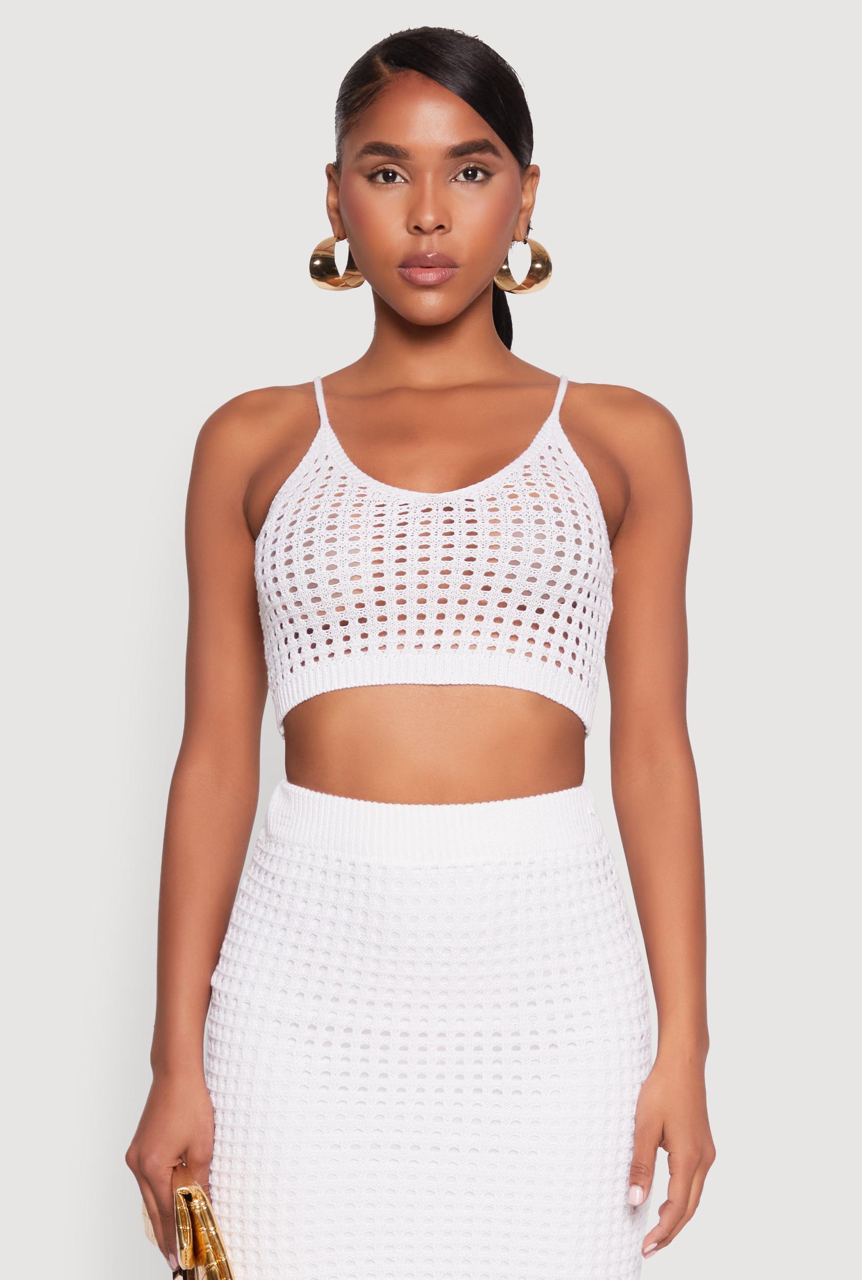 Womens Crochet Cropped Cami Product Image