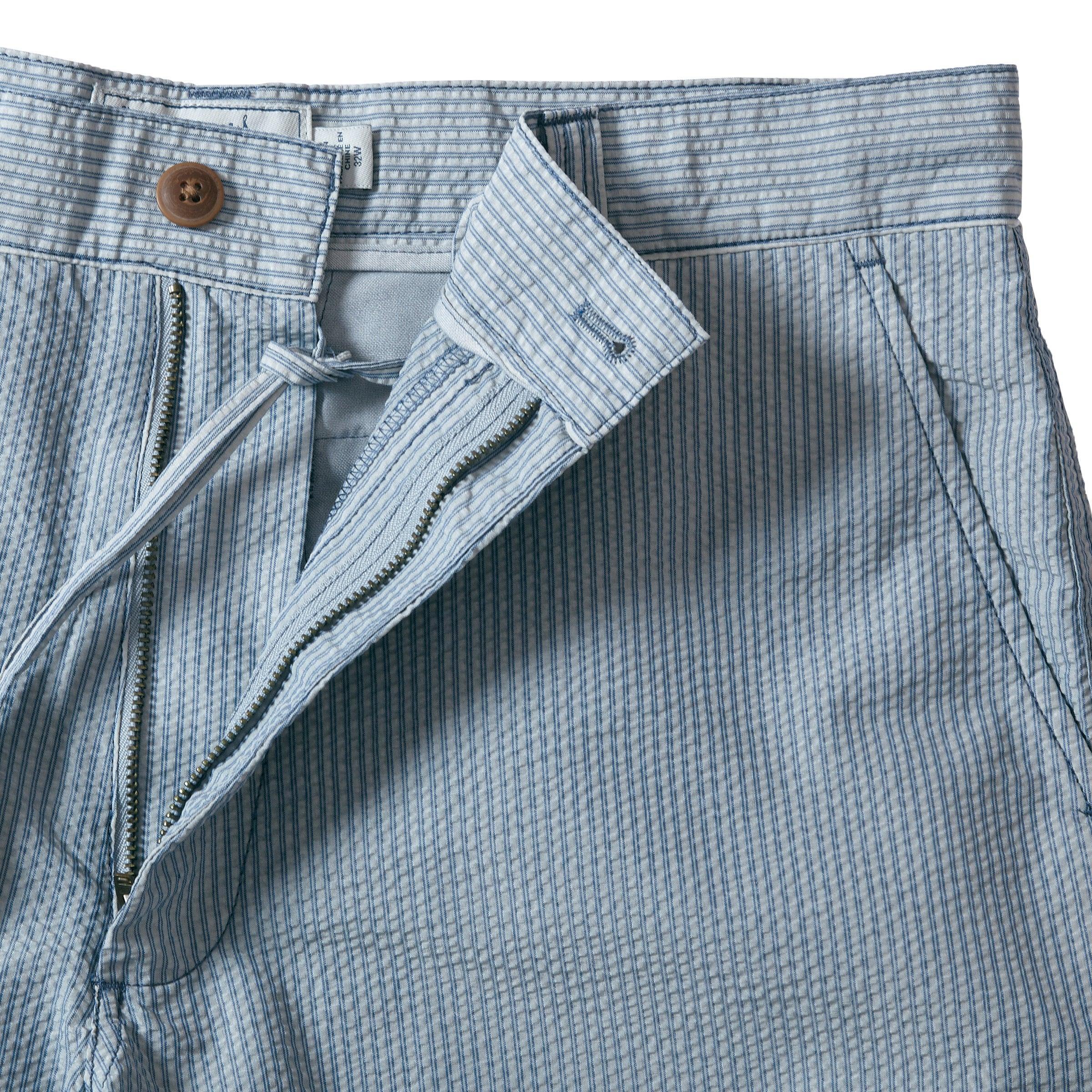 Seersucker Drawcord Shorts - Navy Stripe (Final Sale)* Product Image