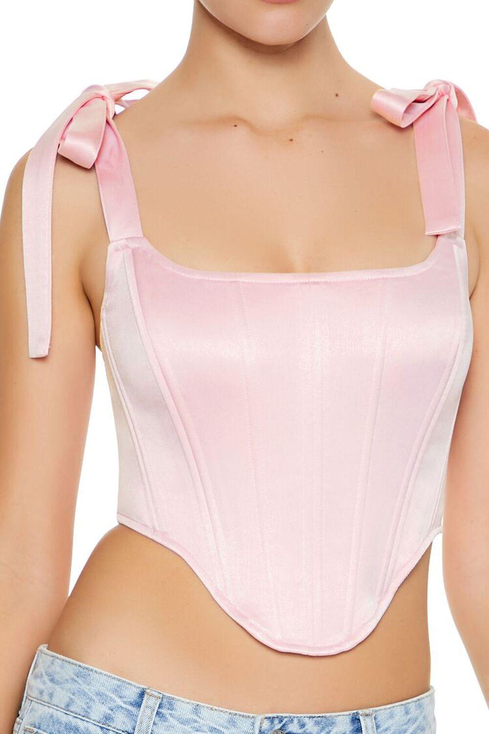Satin Tie-Strap Corset Top | Forever 21 Product Image