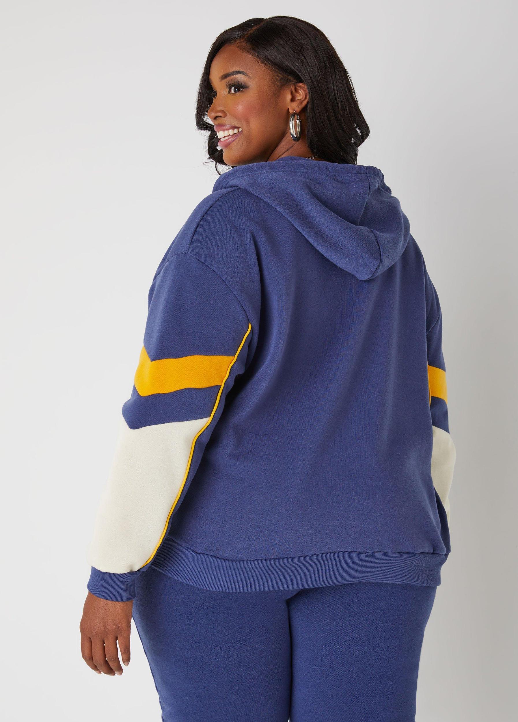Plus Size Race Striped Hoodie Ashley Stewart Product Image