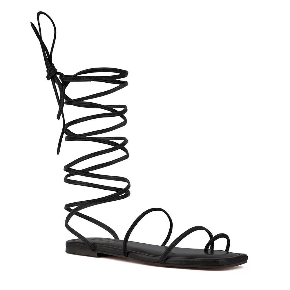 Rag & Co Amatha Women's Leather Lace-Up Sandals, Size: 7, Black Product Image