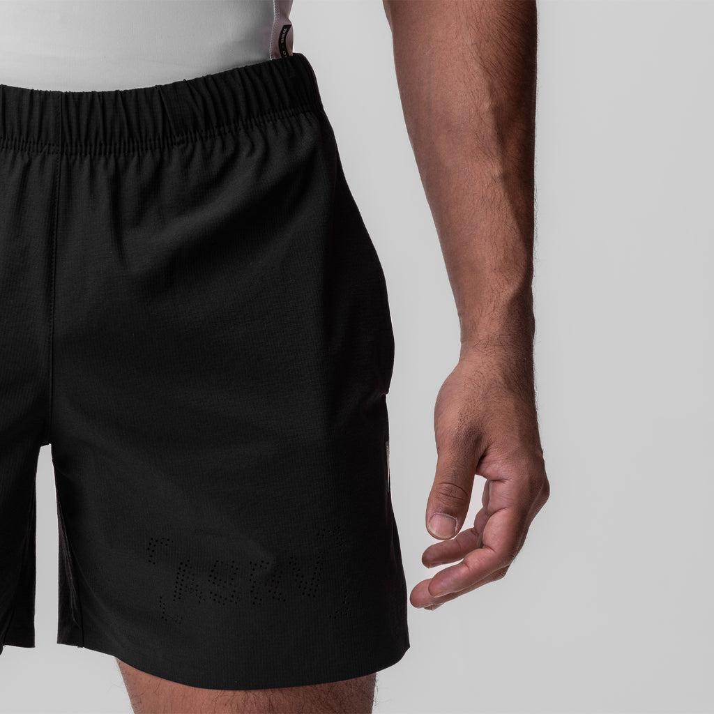 0737. Ripstop 6" Perforated Short - Black Product Image