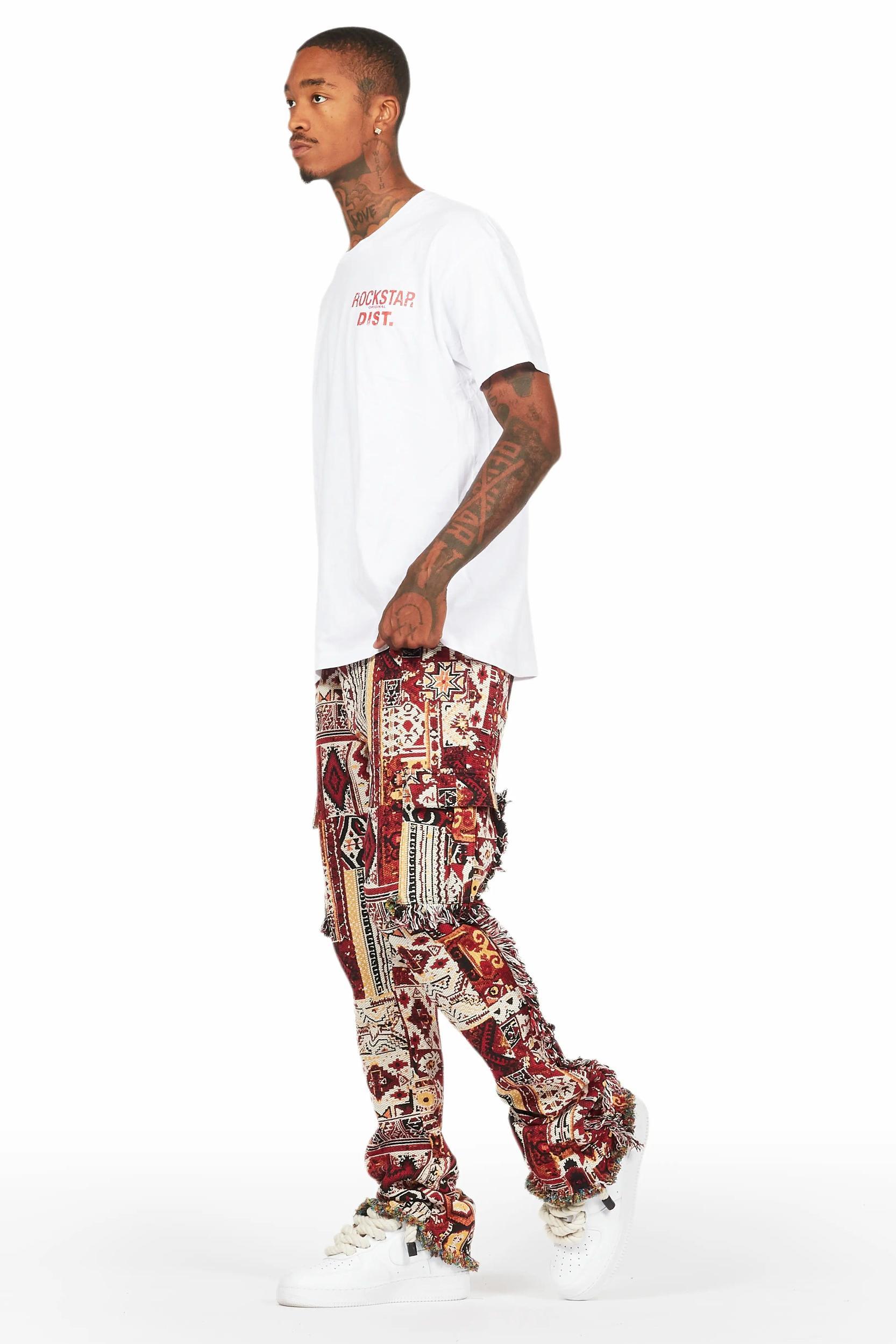 Ayami Pink Slim Tapestry Flare Jean Male Product Image