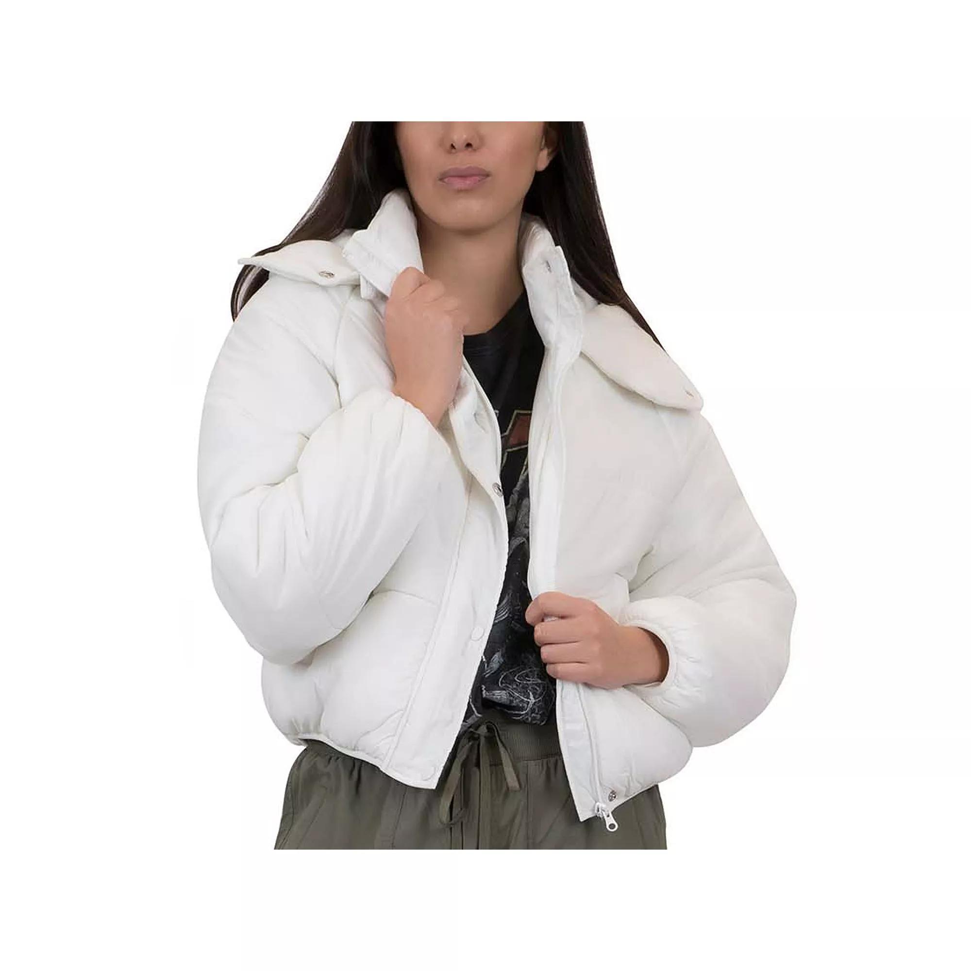 Junior's Coffee Shop Marshmallow Puffer Jacket, Women's, Size: XL, Matte White Product Image
