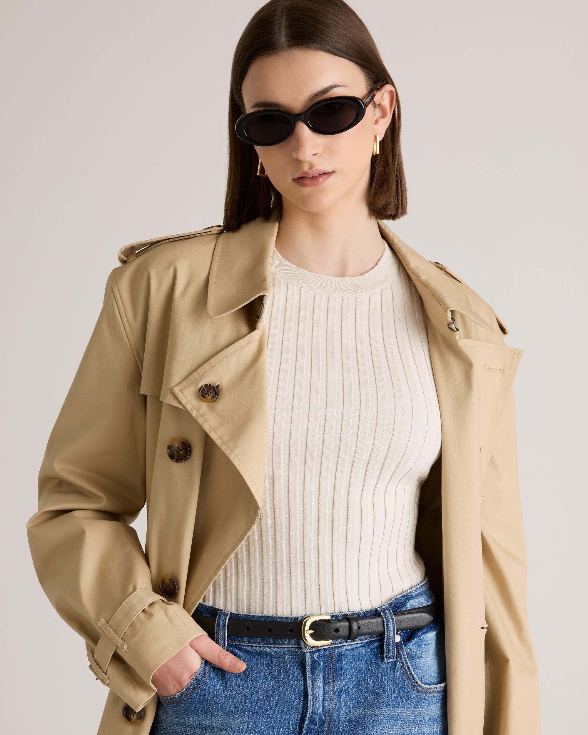 Cotton Cashmere Ribbed Long Sleeve Sweater  Product Image