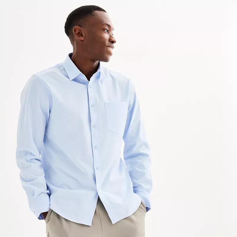 Men's FLX Slim Performance Untucked-Fit Button Down Long Sleeve Shirt, Size: Medium SLIM, Baron River Product Image
