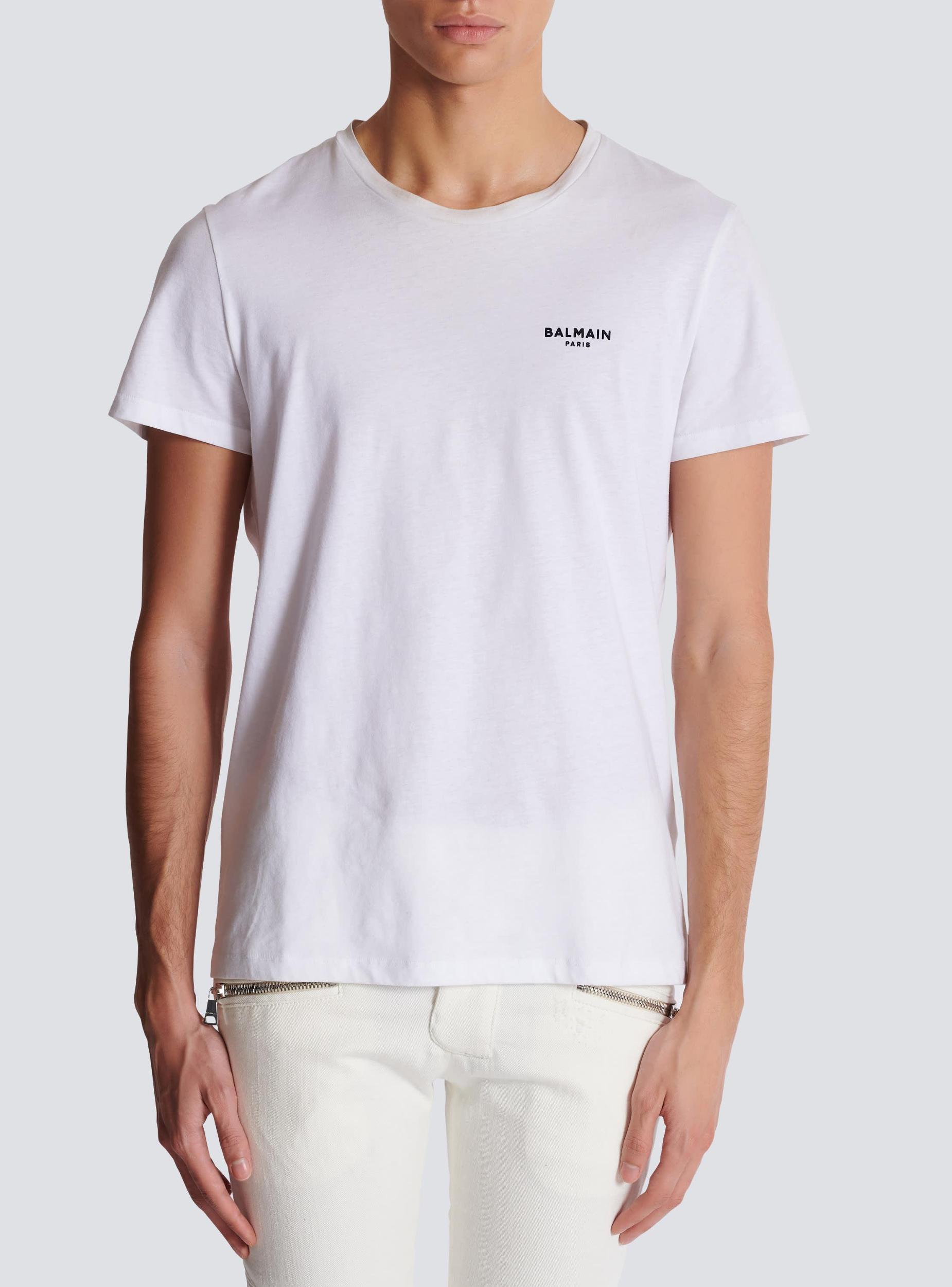 Balmain Paris flocked short-sleeved T-shirt Product Image