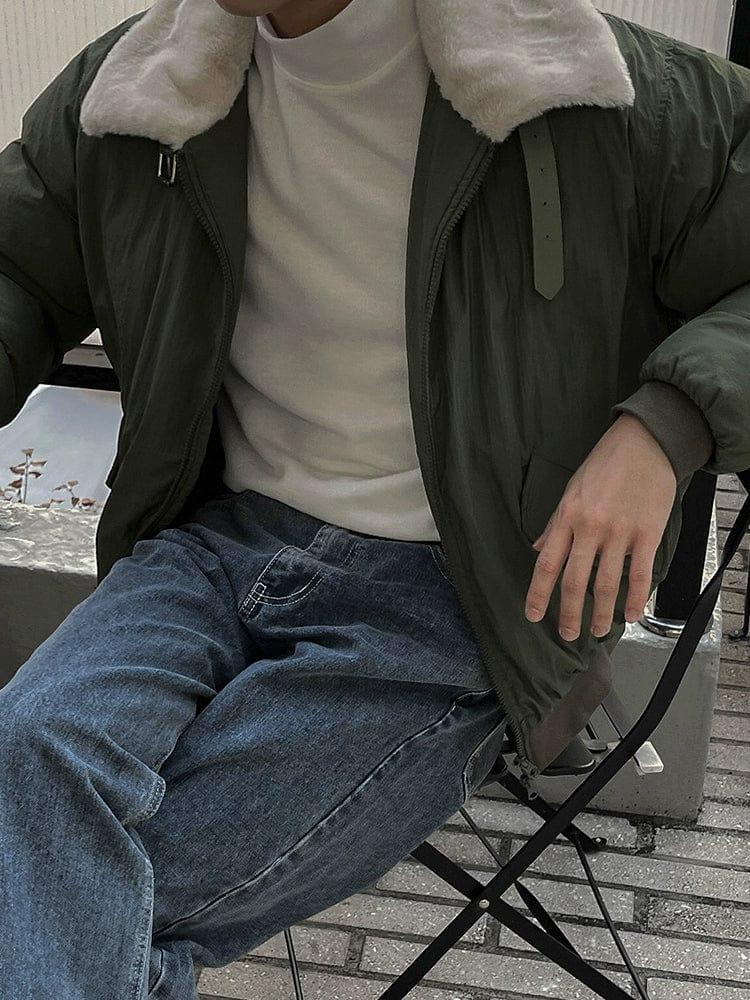 RT No. 12029 GREEN FLEECE COLLAR ZIP-UP JK Product Image