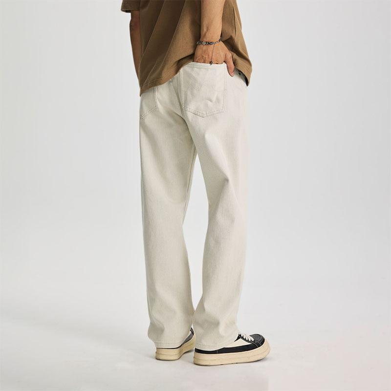 Mid Rise Plain Loose Fit Jeans Product Image