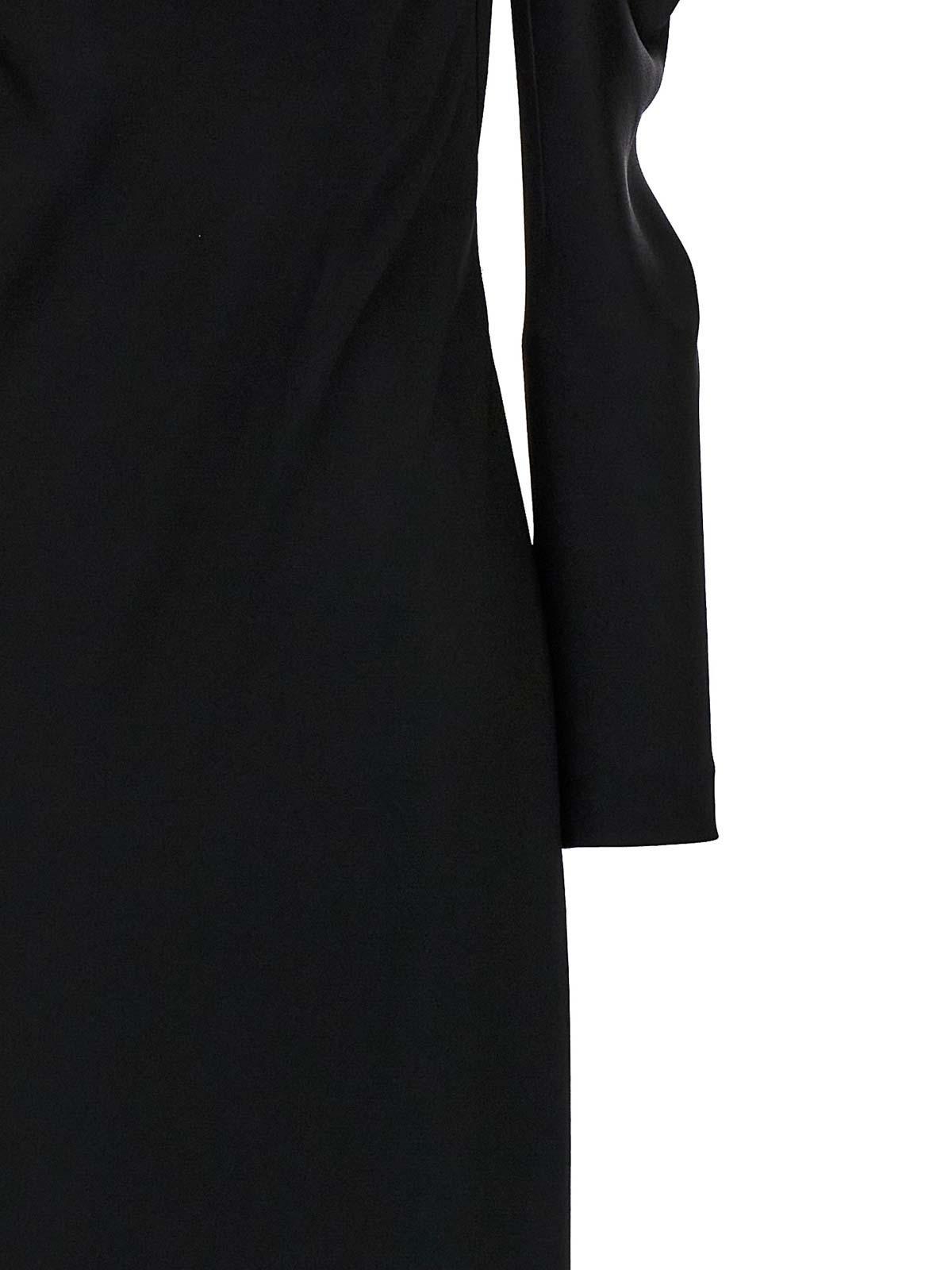 ALBERTA FERRETTI Long Satin Dress In Black Product Image