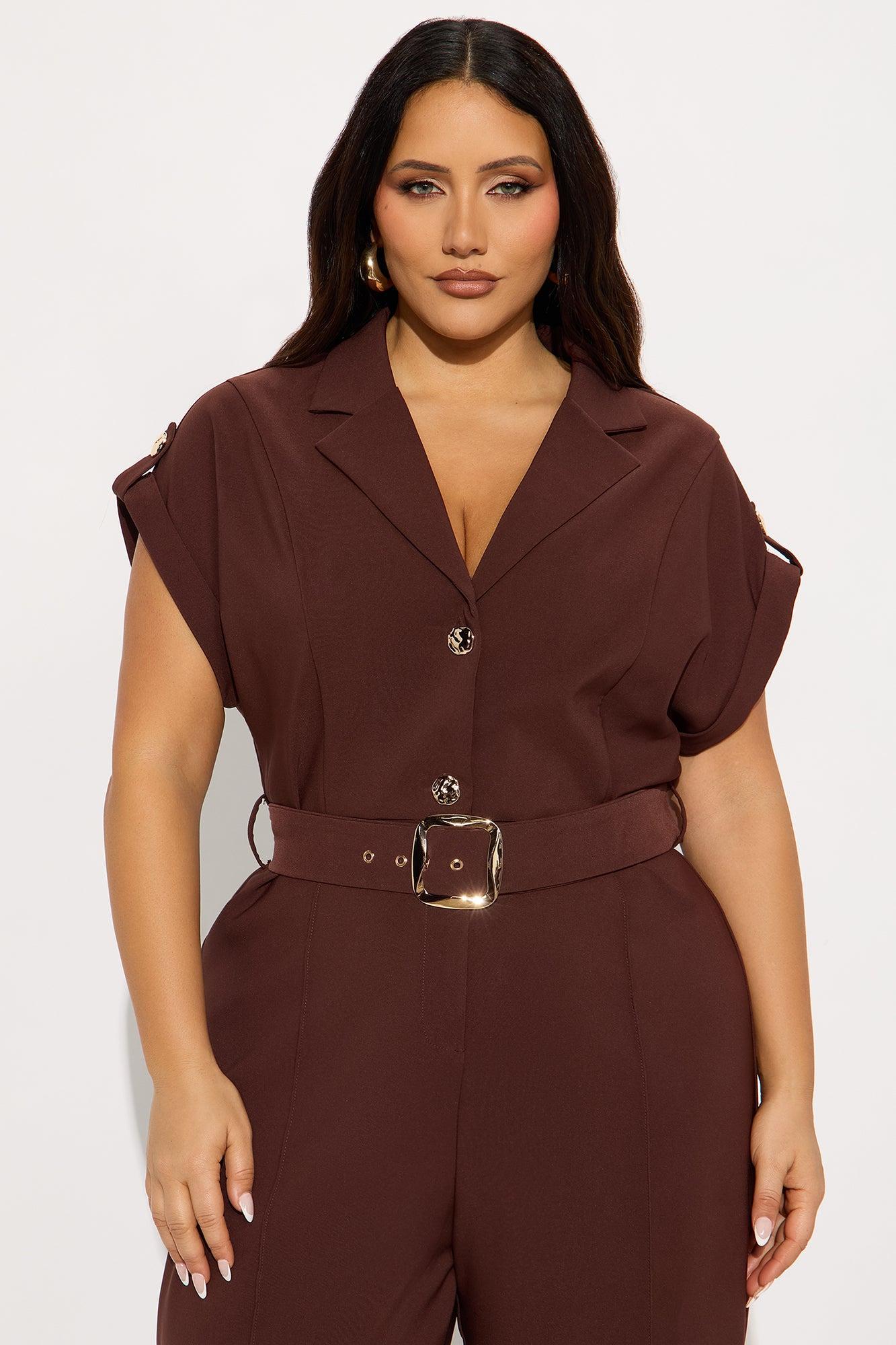 Fall For You Jumpsuit - Chocolate Product Image