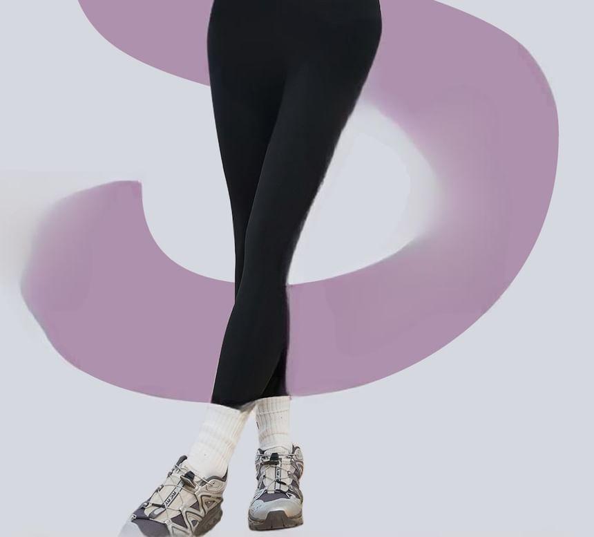 High Waist Plain Yoga Leggings Product Image