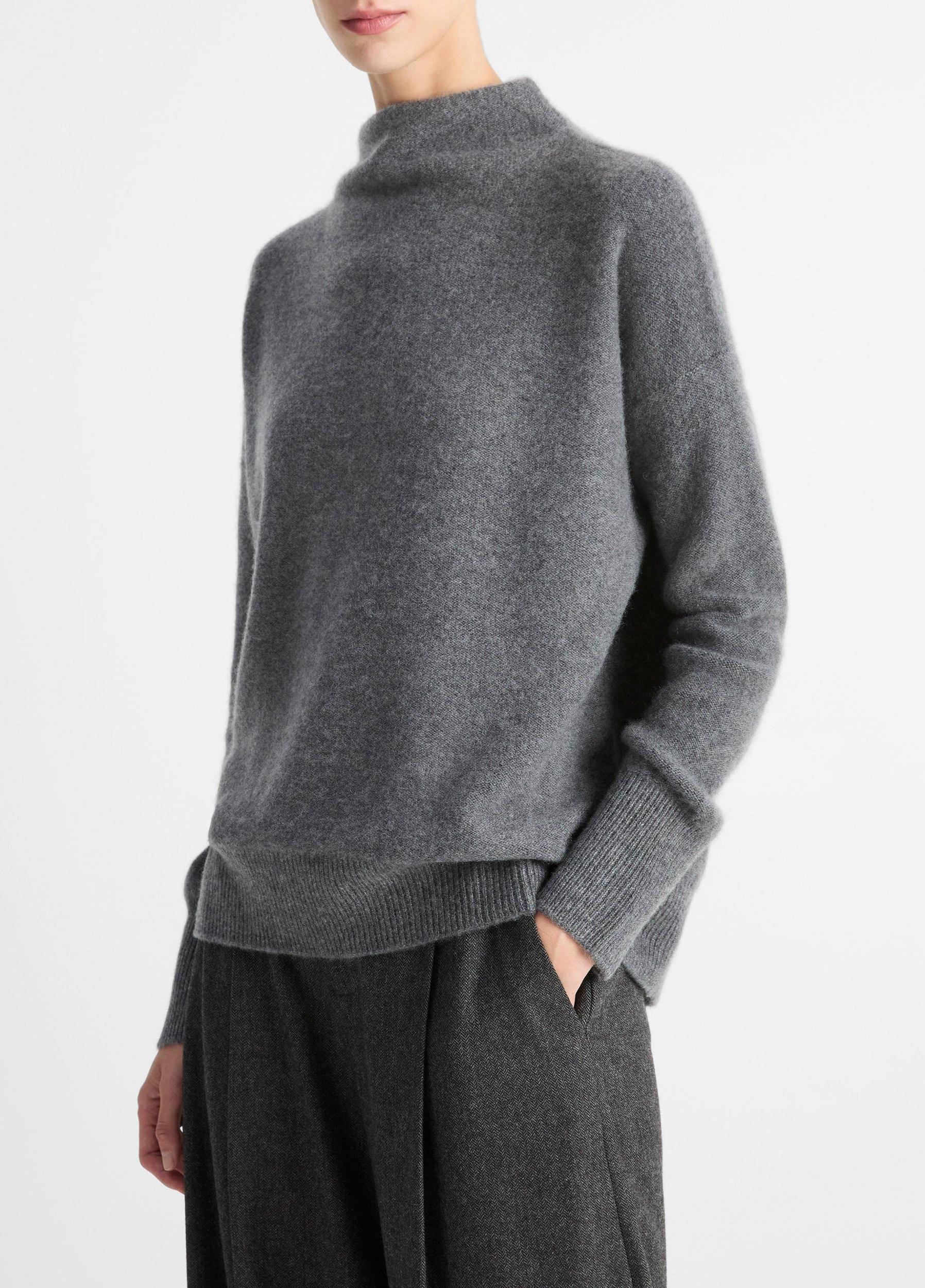 Womens Plush Cashmere Funnel Neck Sweater, Heather Aqua Gem, Size XXS Vince Product Image