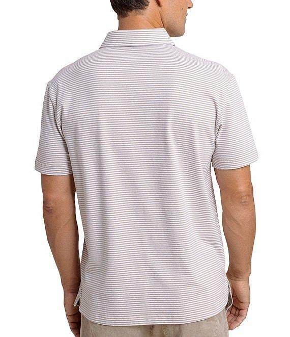 Southern Tide Stripe Linen Sandwave Short Sleeve Polo Shirt Product Image