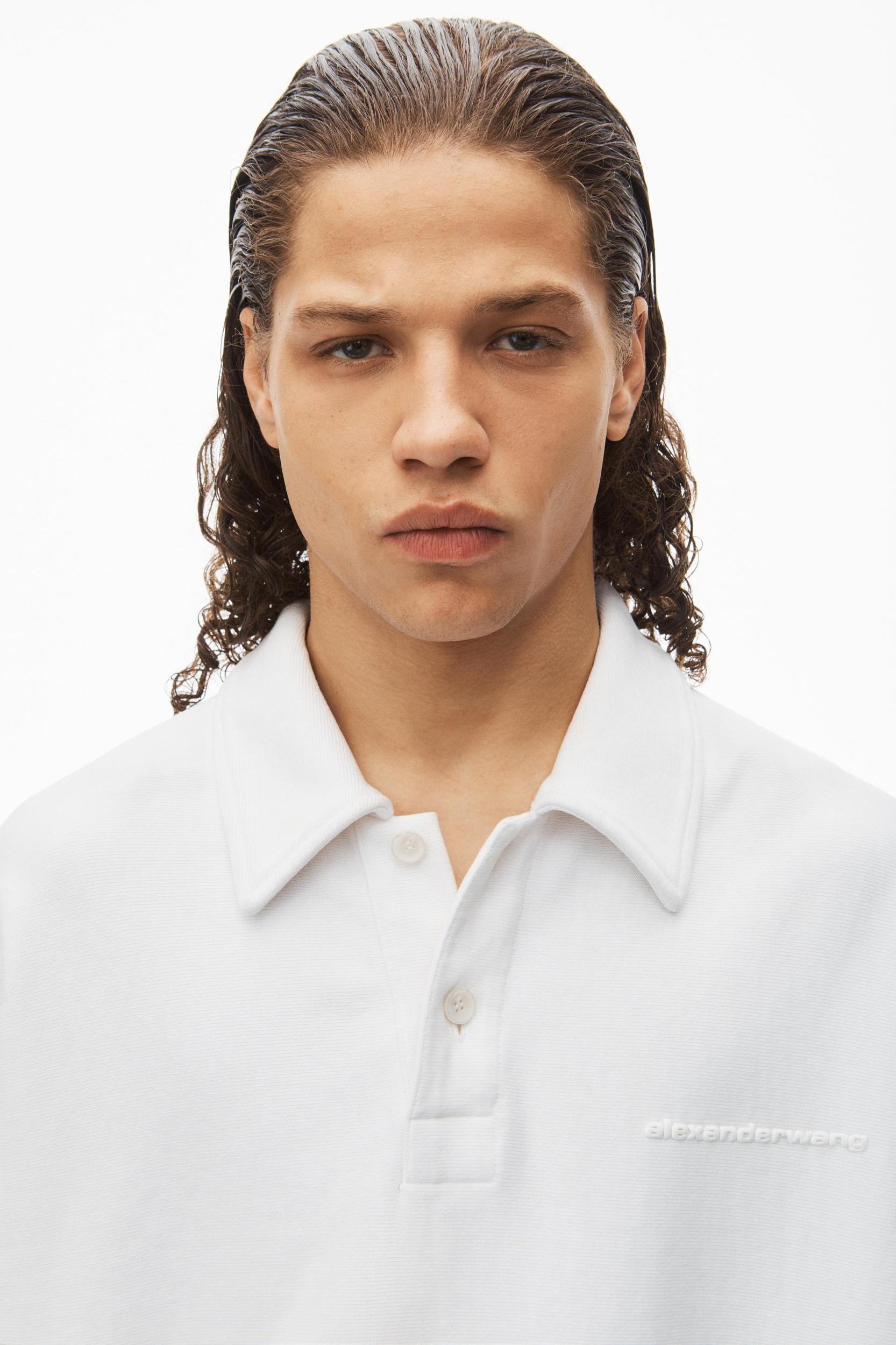Puffed Logo Oversized Polo Top In Cotton Product Image